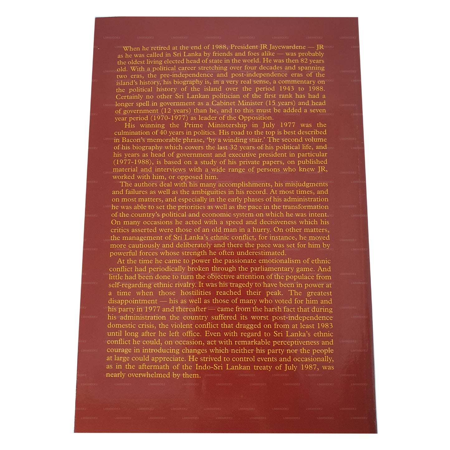 JR Jayewardene aus Sri Lanka, Band 2