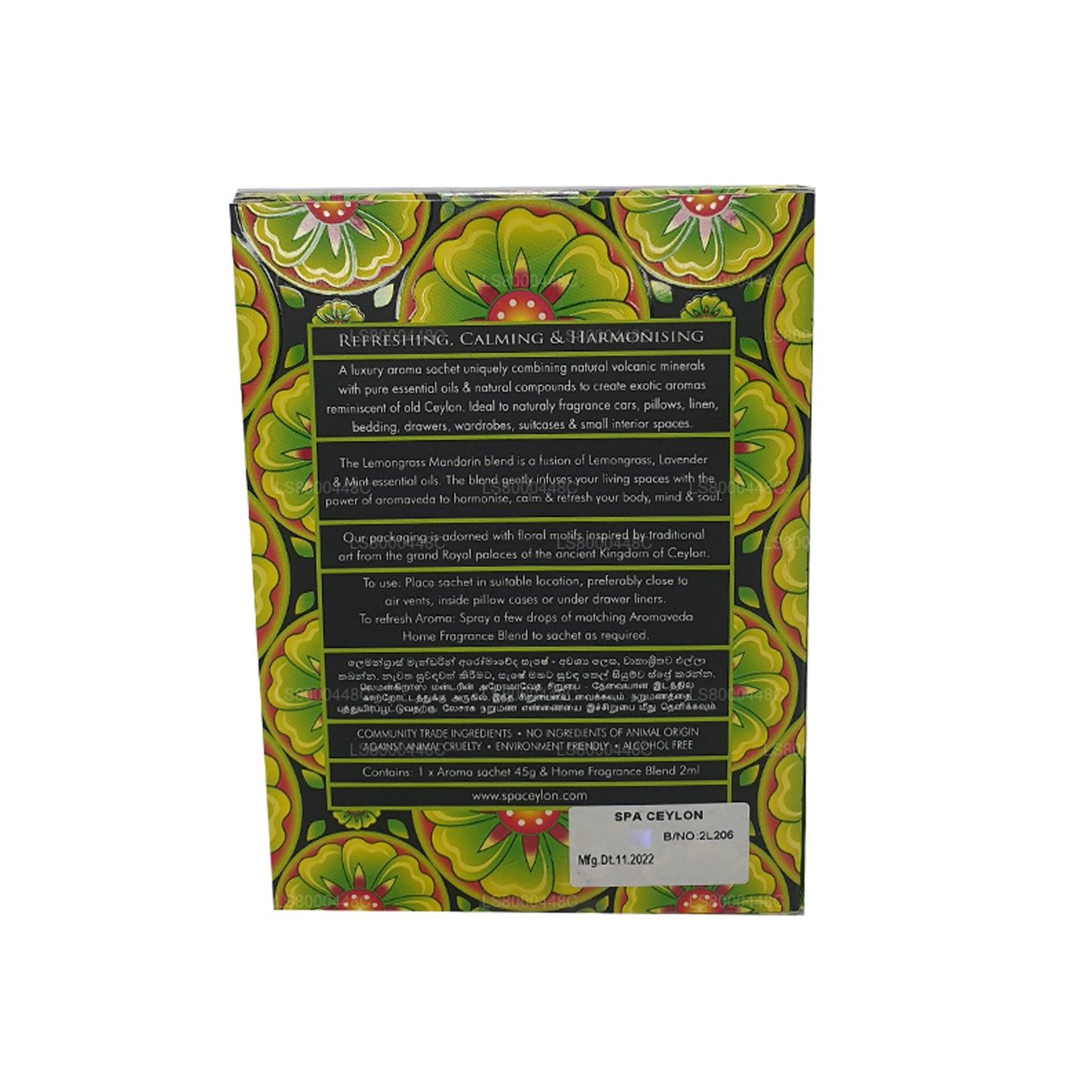 Spa Ceylon Aromabeutel Zitronengras Mandarine Aromaveda (45 g)