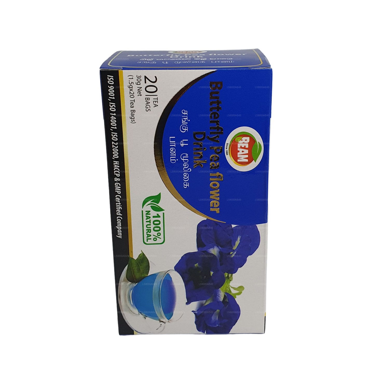 Beam Butterfly Pea  Flower Drink (30g) 20 Tea Bags
