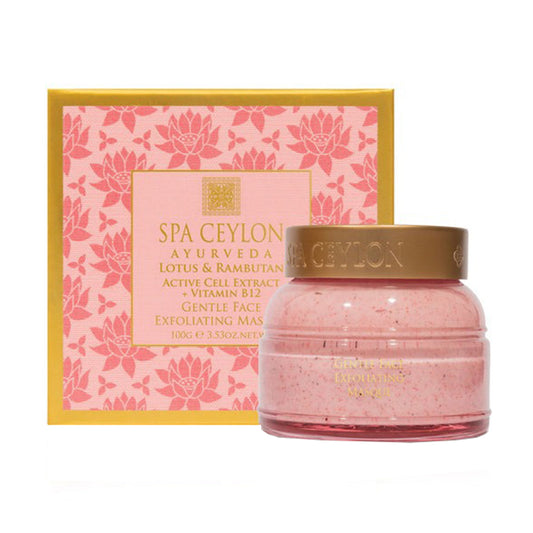 Spa Ceylon Lotus &amp; Rambutan Aktivzellextrakt + Vitamin B Plus Sanfte Gesichtspeelingmaske (100 g)