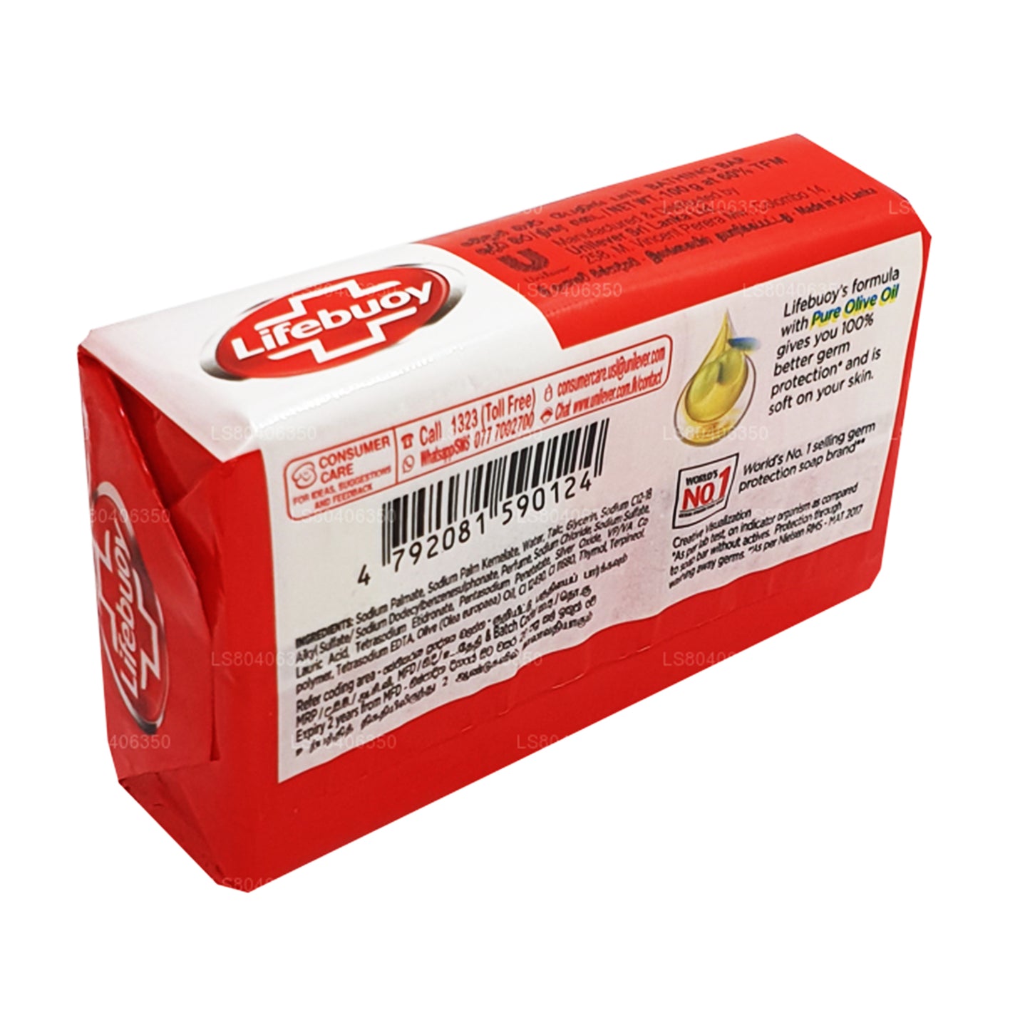 Lifebuoy Total 10 Körperseife mit reinem Olivenöl (100 g)