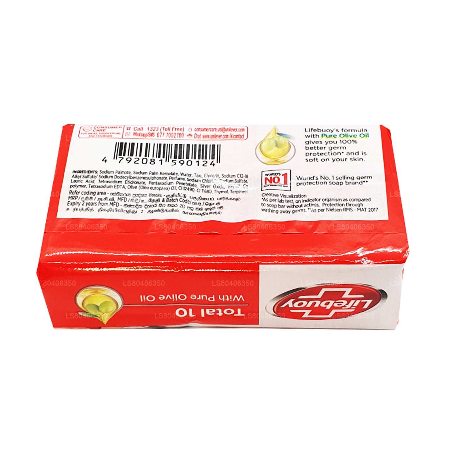 Lifebuoy Total 10 Körperseife mit reinem Olivenöl (100 g)