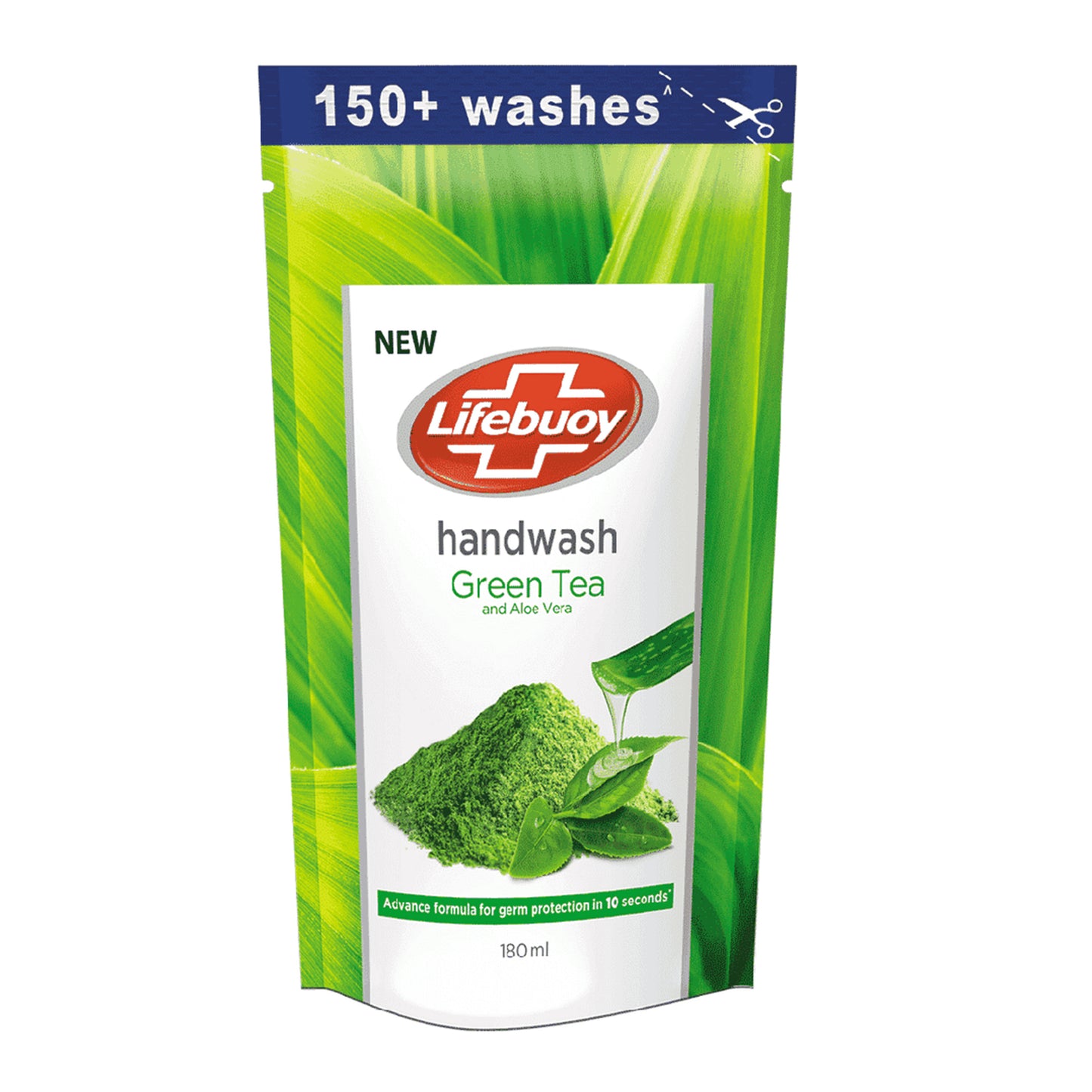 Lifebuoy Grüntee mit Aloe Vera, Nachfüllbeutel für Handwäsche, 180 ml