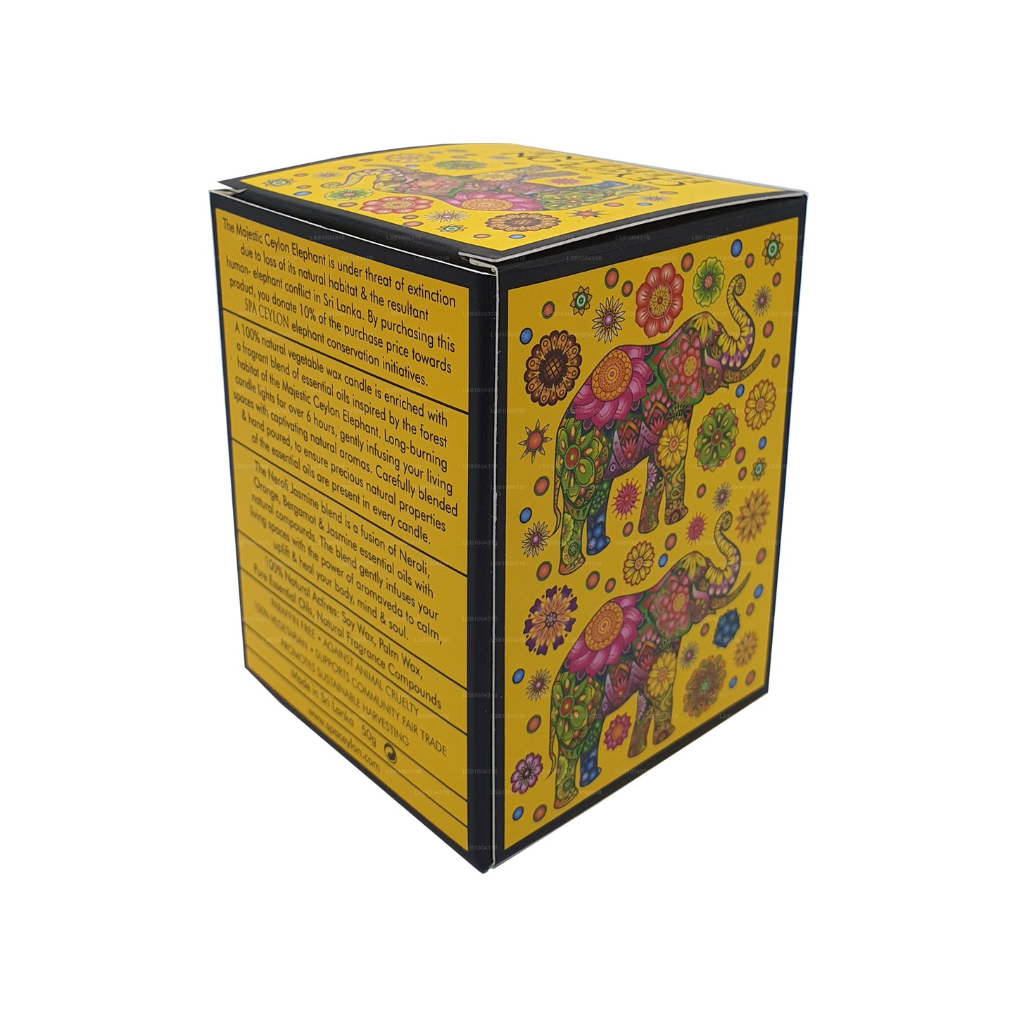 Spa Ceylon Ceylon Elefant Neroli Jasmin – Aromaveda natürliche Kerze (50 g)