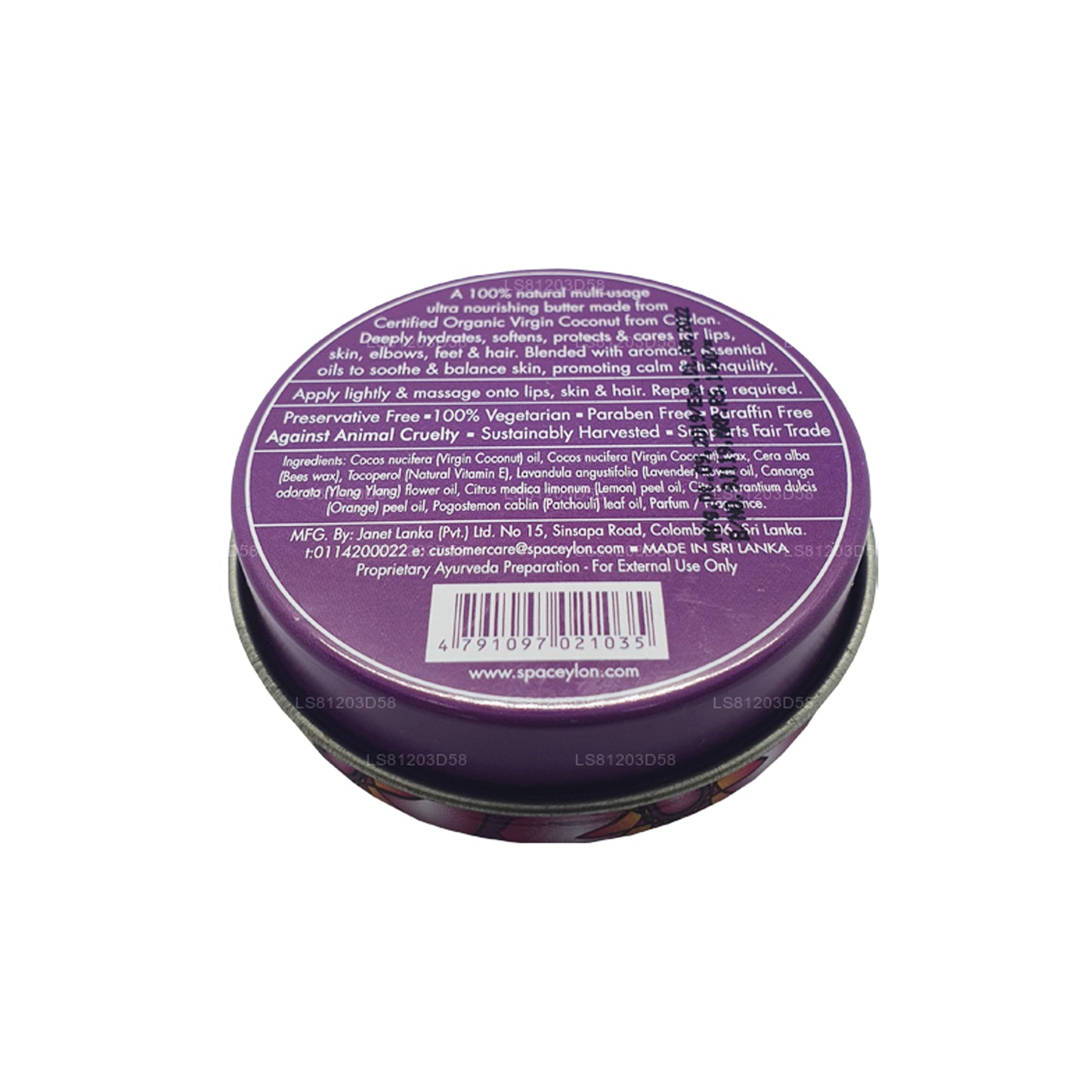 Spa Ceylon Ylang Lavendel Virgin Kokosnussbutter, natürliche Butter (25 g)