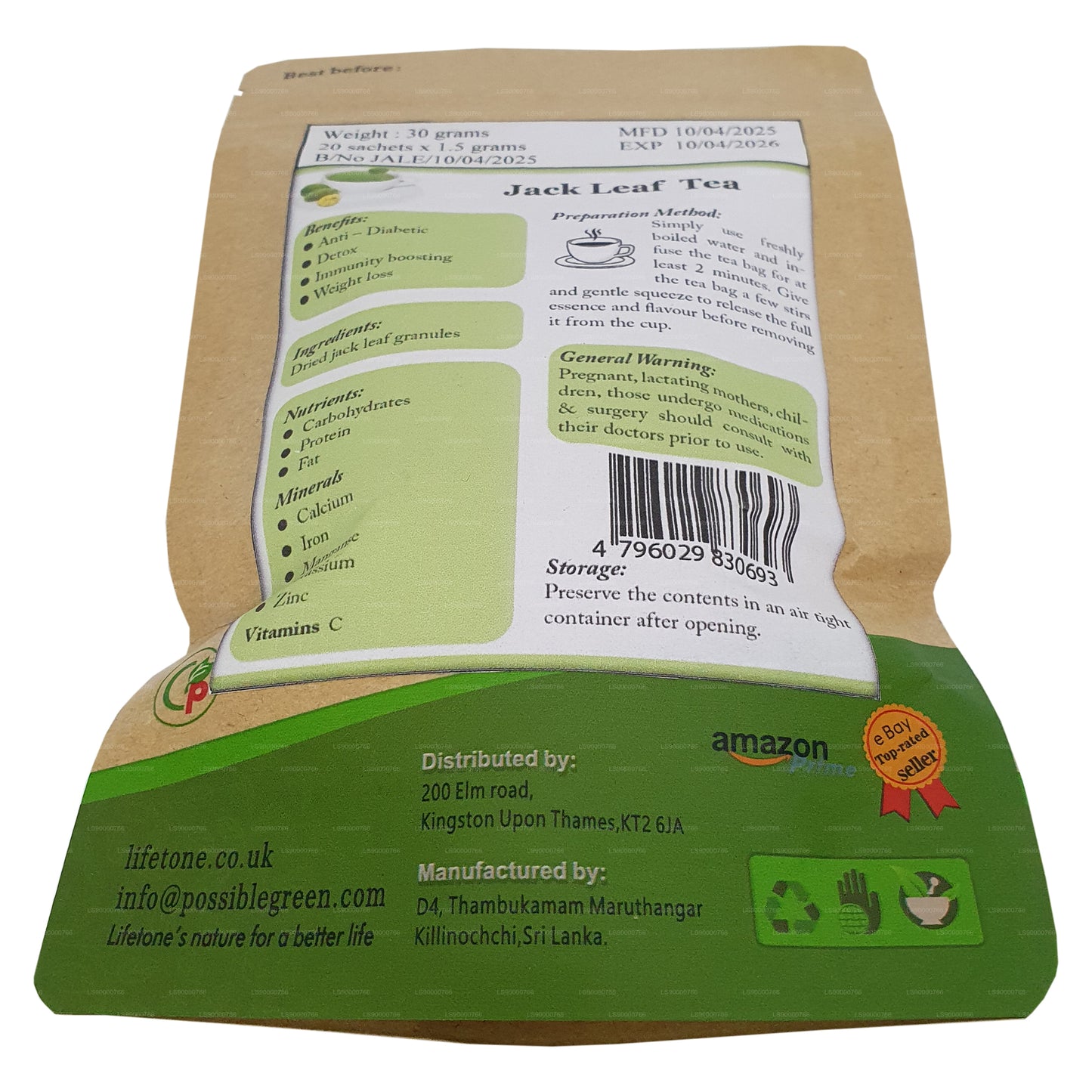 Lifetone Jackfrucht-Blatttee (40 g)