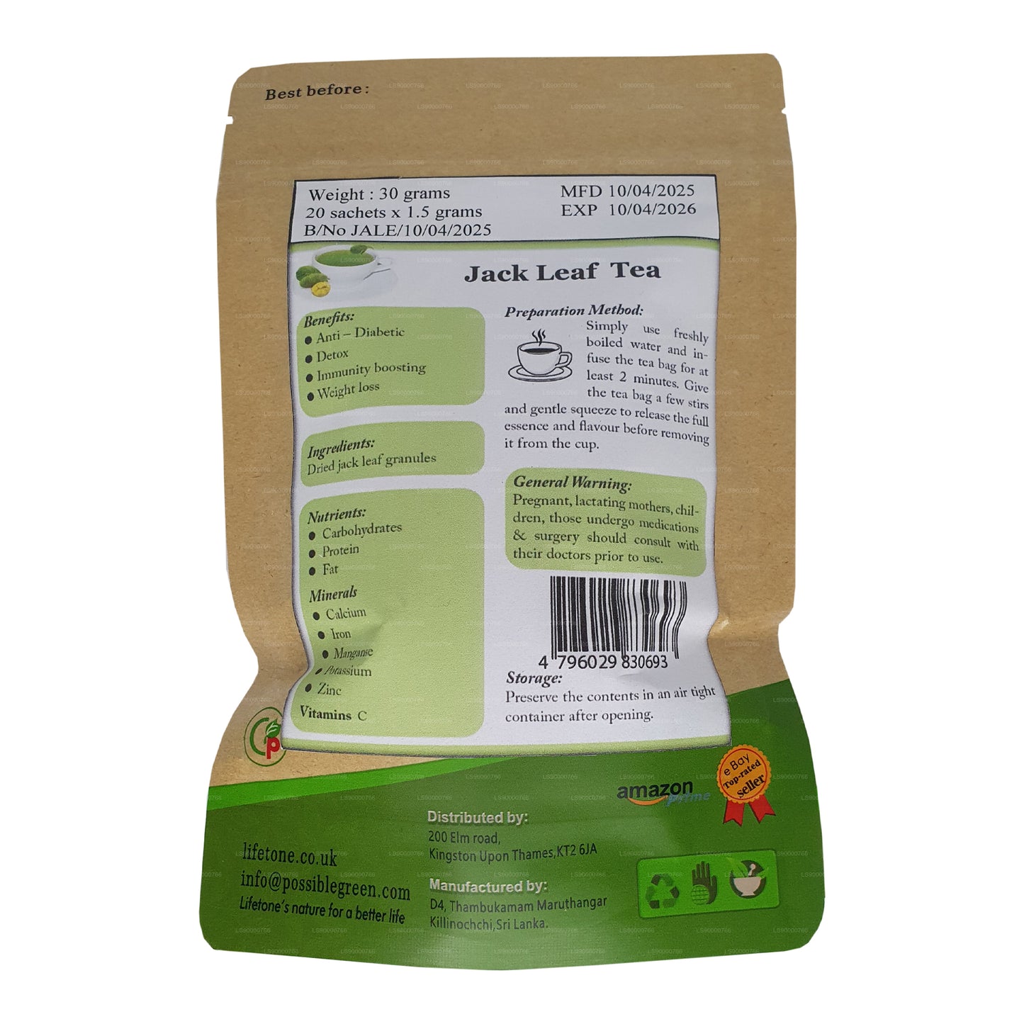 Lifetone Jackfrucht-Blatttee (40 g)