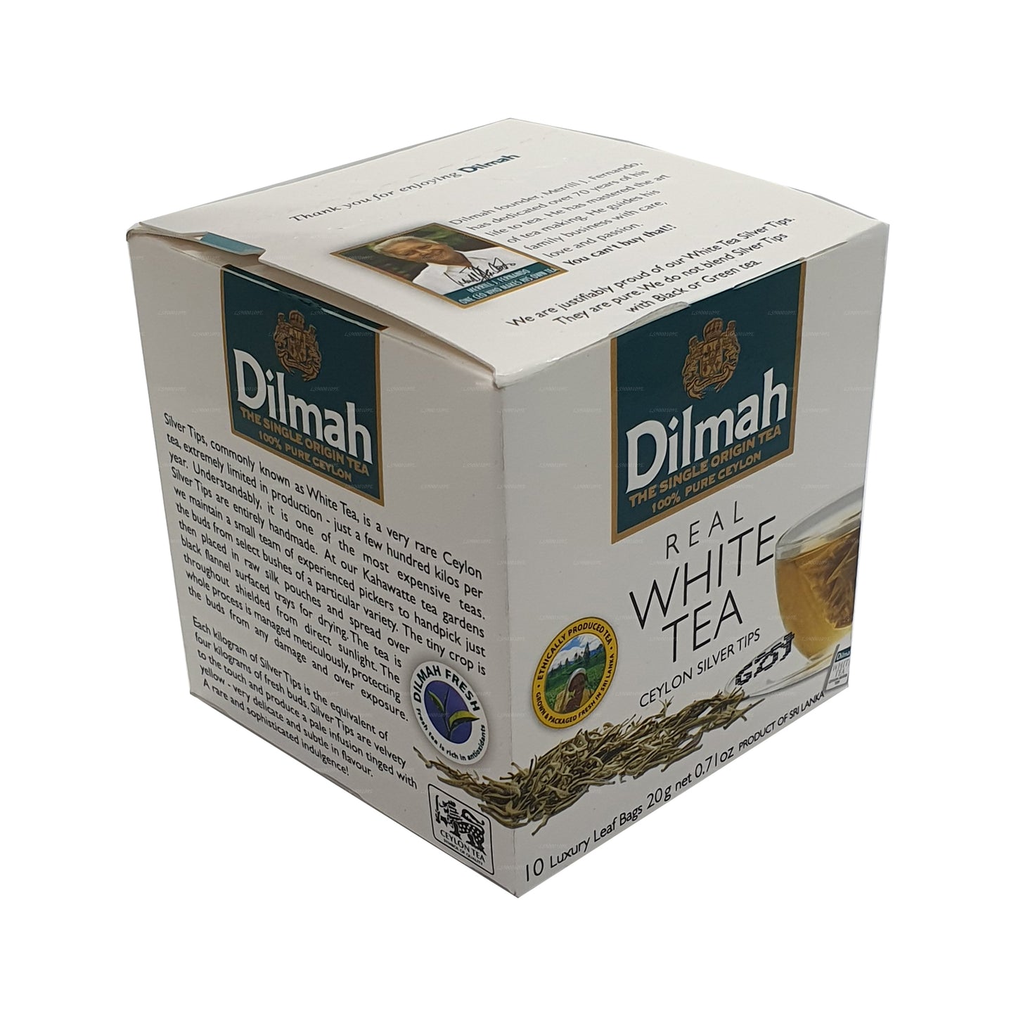 Dilmah Real White Tea Ceylon Silberspitzen (20 g) 10 Teebeutel