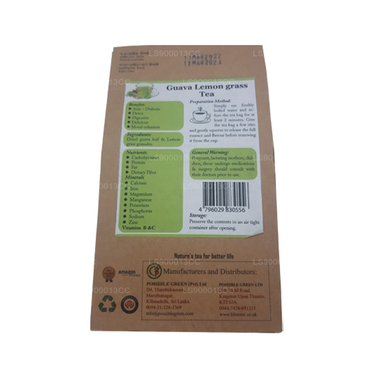 Lifetone Guaven-Zitronengras-Tee (30 g)