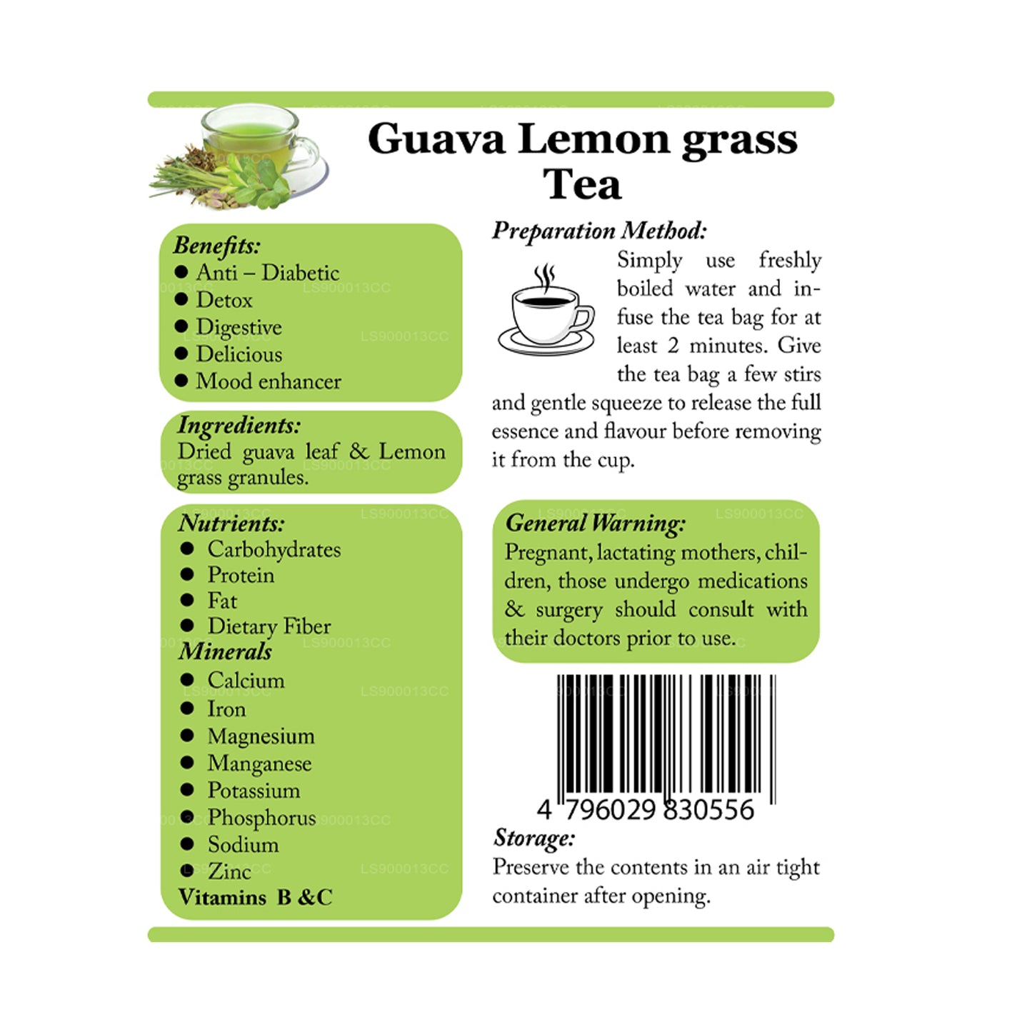 Lifetone Guaven-Zitronengras-Tee (30 g)