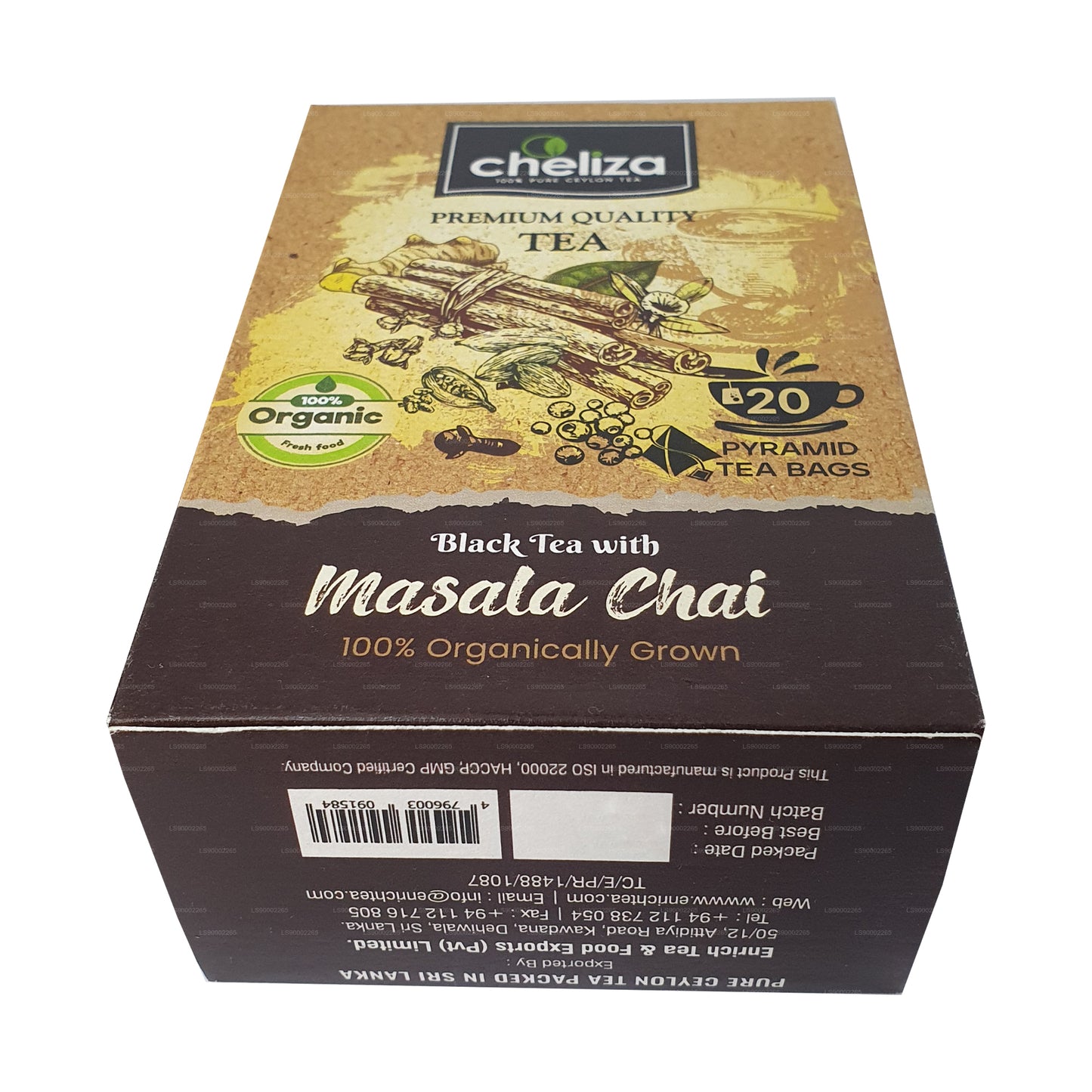 Cheliza Schwarzer Tee mit Masala Chai (50g) 20 Teebeutel