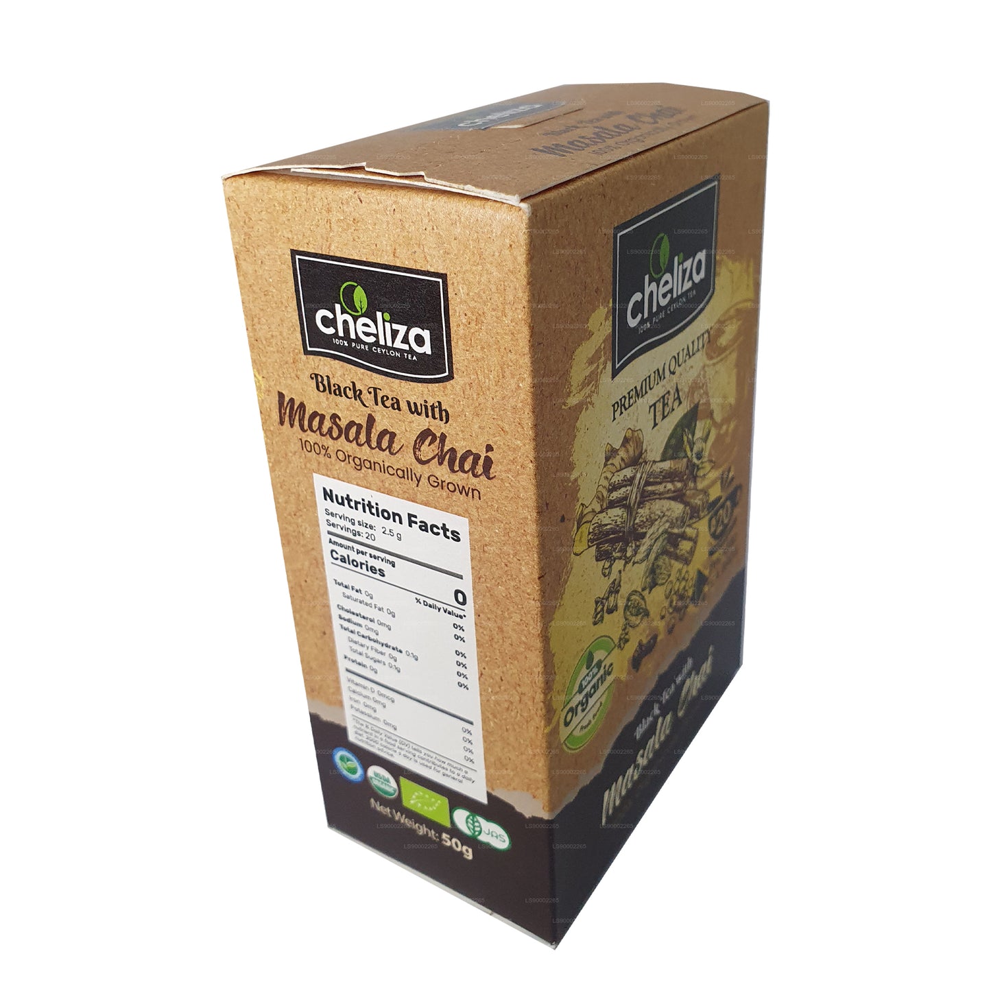 Cheliza Schwarzer Tee mit Masala Chai (50g) 20 Teebeutel