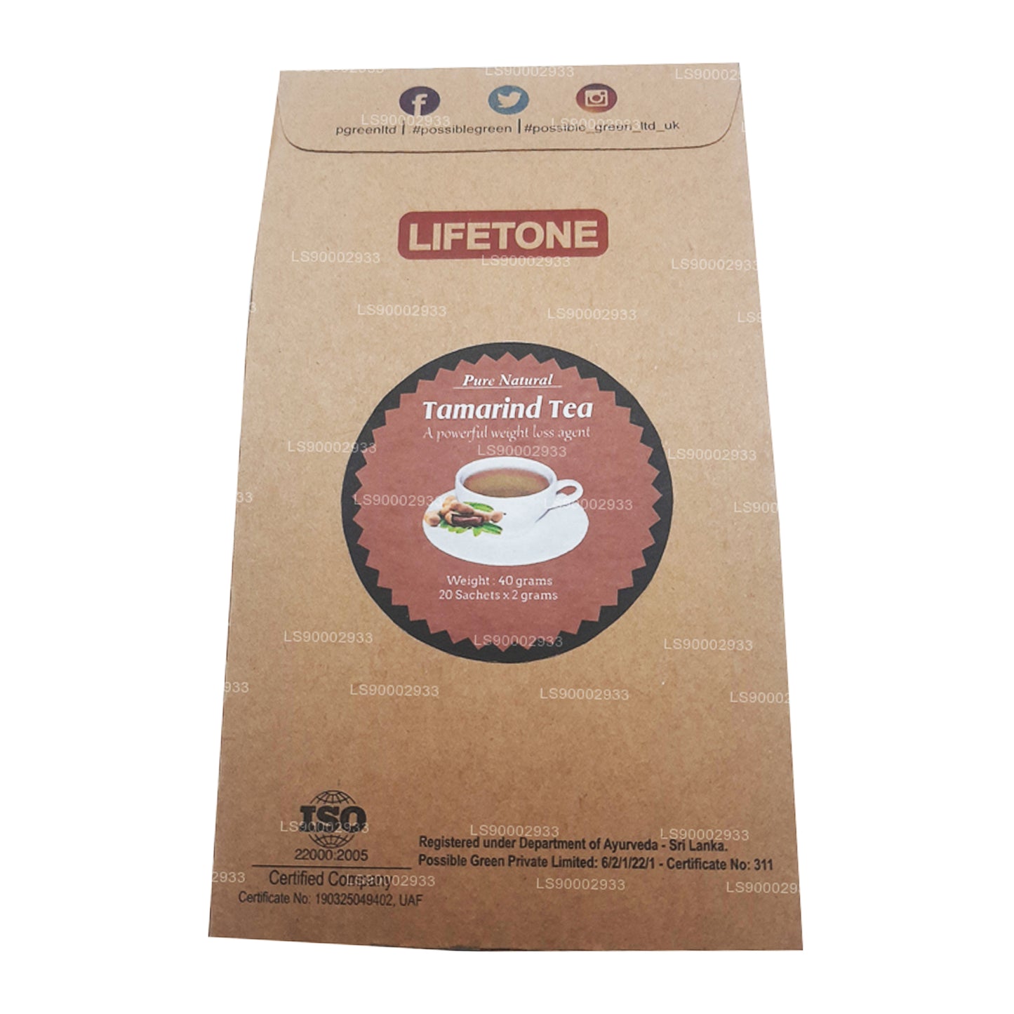 Lifetone Tamarinde-Tee (40 g), 20 Teebeutel
