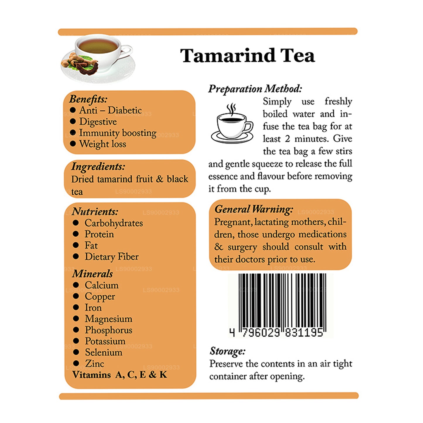 Lifetone Tamarinde-Tee (40 g), 20 Teebeutel