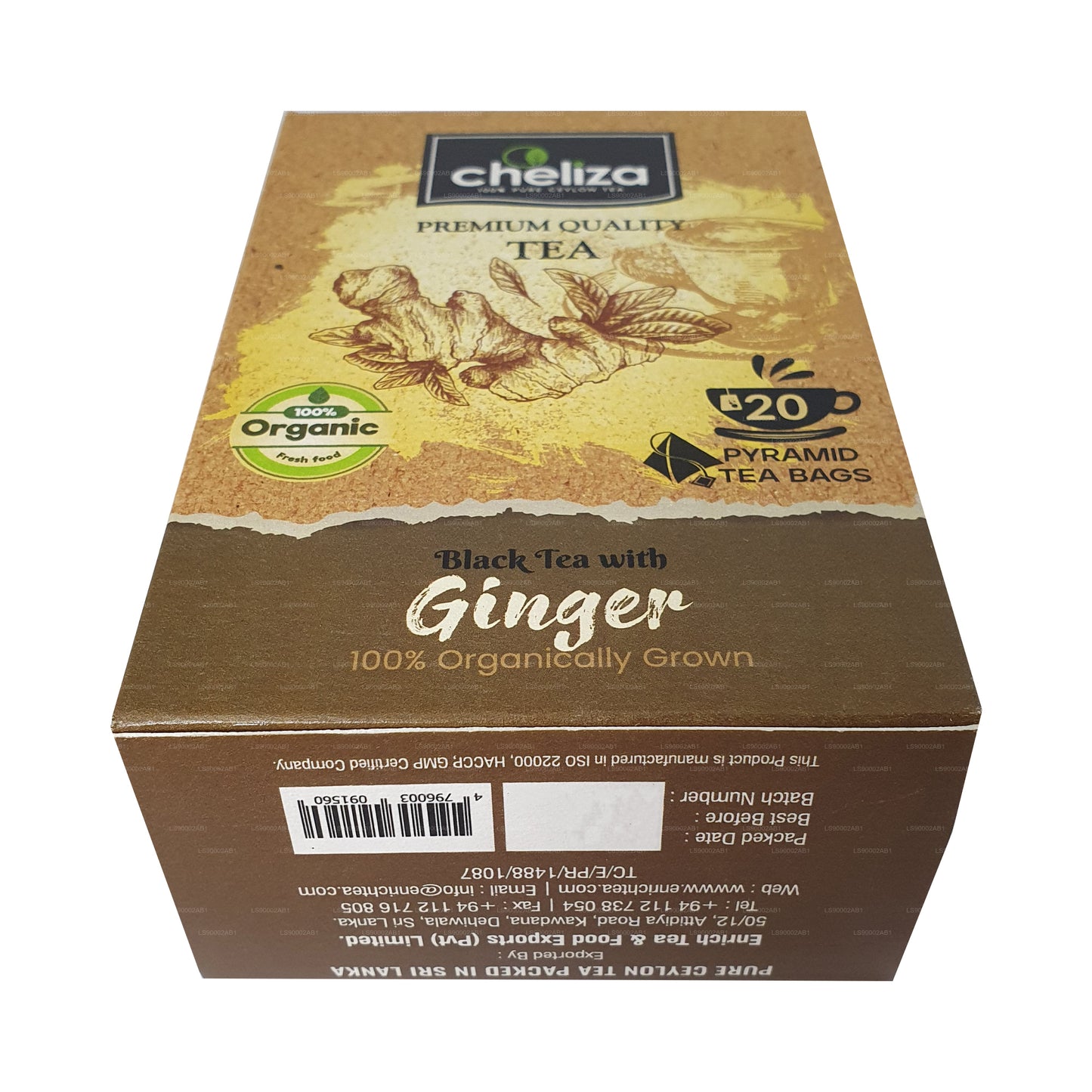 Cheliza Schwarzer Tee mit Ingwer (50g) 20 Teebeutel