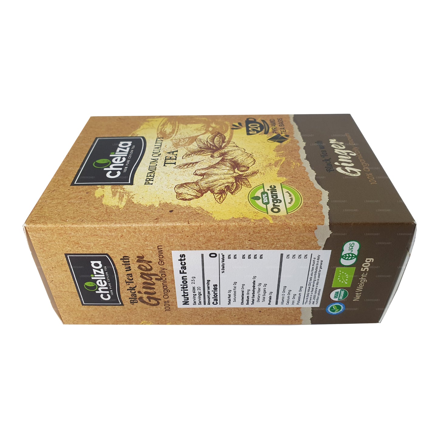 Cheliza Schwarzer Tee mit Ingwer (50g) 20 Teebeutel