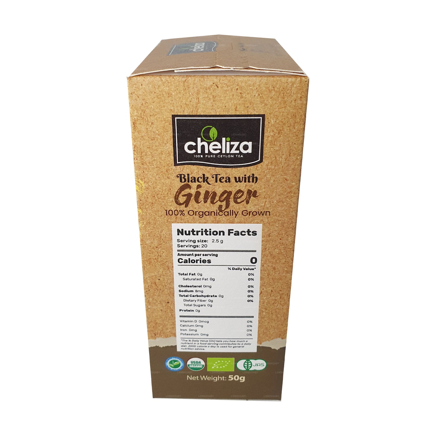 Cheliza Schwarzer Tee mit Ingwer (50g) 20 Teebeutel