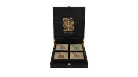 Jaf Tea Präsentator aus Holz mit geschlossener Oberseite und 4 Fächern