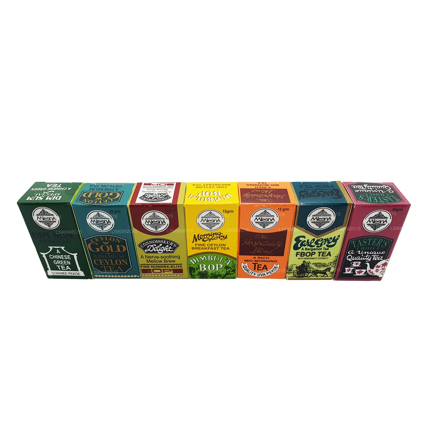 Mlesna 7 verschiedene Teekartons (100 g)
