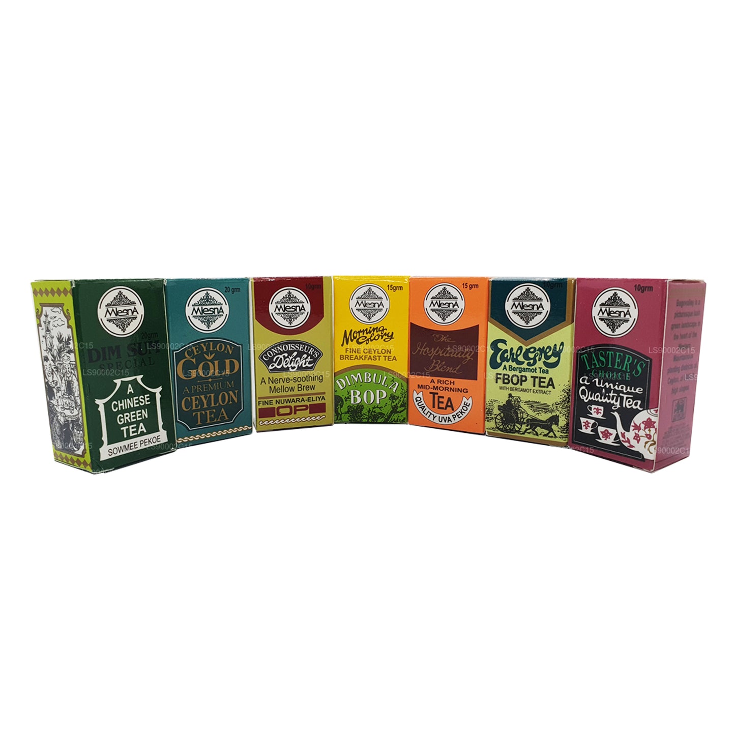 Mlesna 7 verschiedene Teekartons (100 g)