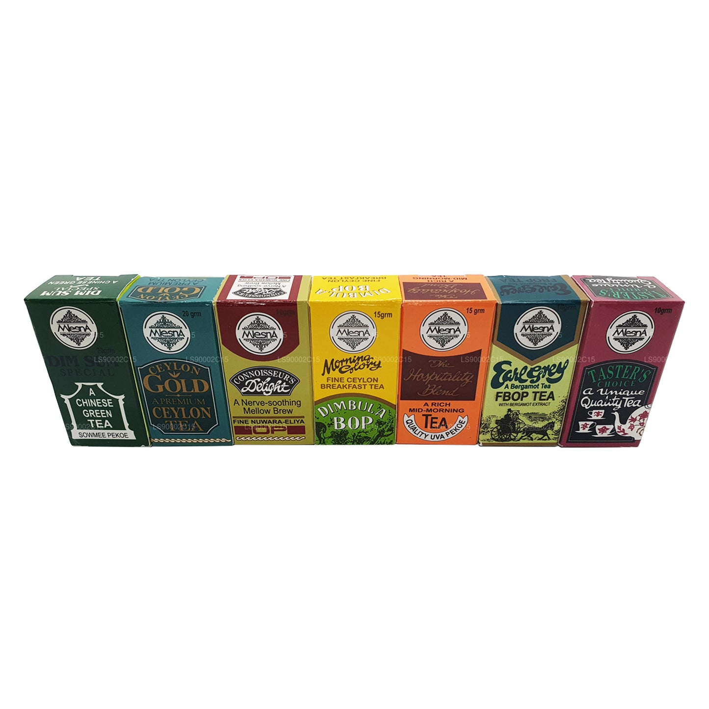 Mlesna 7 verschiedene Teekartons (100 g)