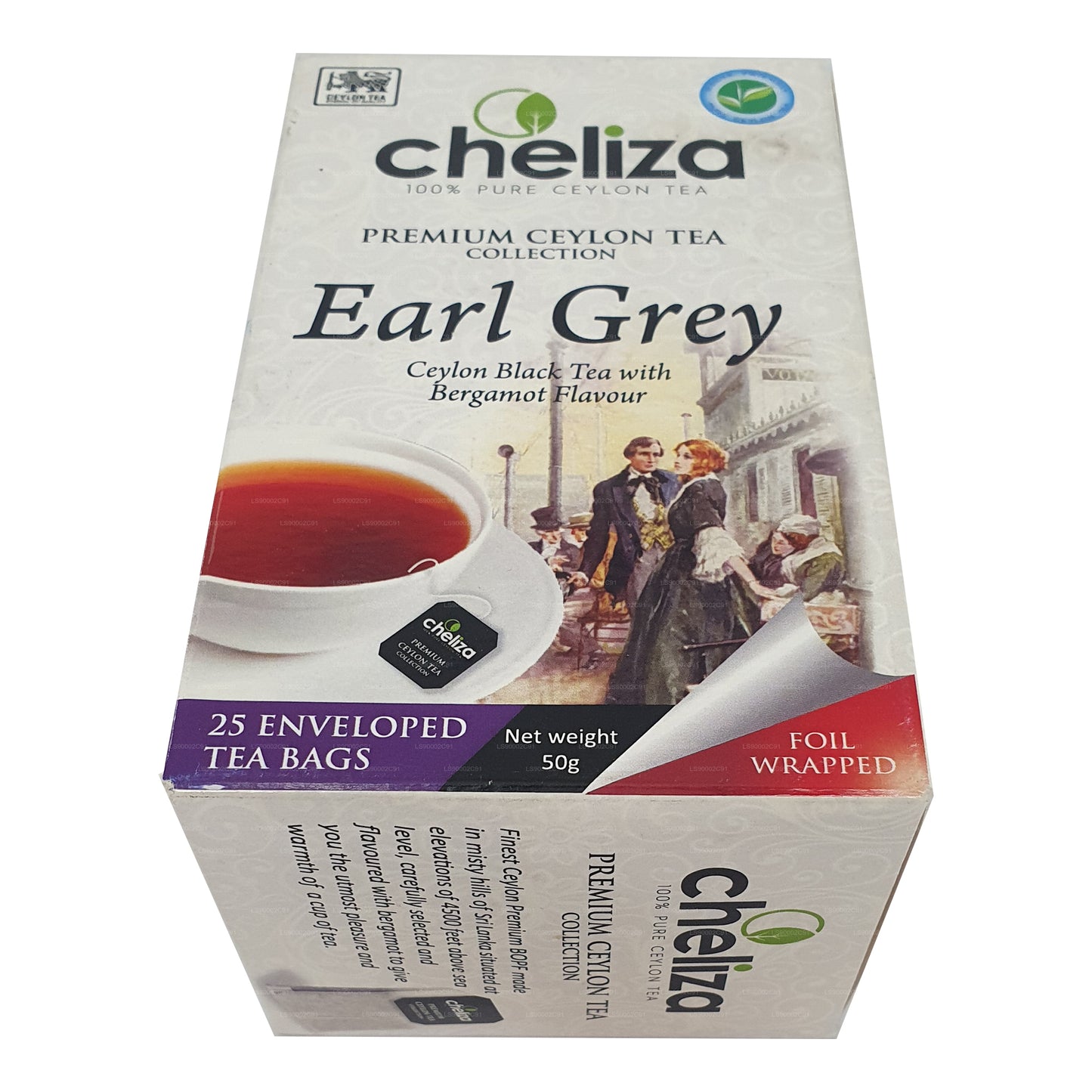 Cheliza Ceylon Earl Grey Tee mit Bergamottegeschmack (50g) 25 Teebeutel