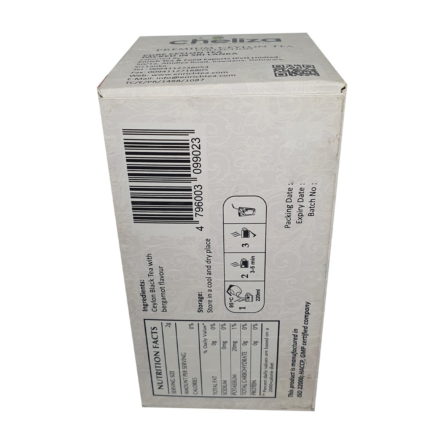 Cheliza Ceylon Earl Grey Tee mit Bergamottegeschmack (50g) 25 Teebeutel
