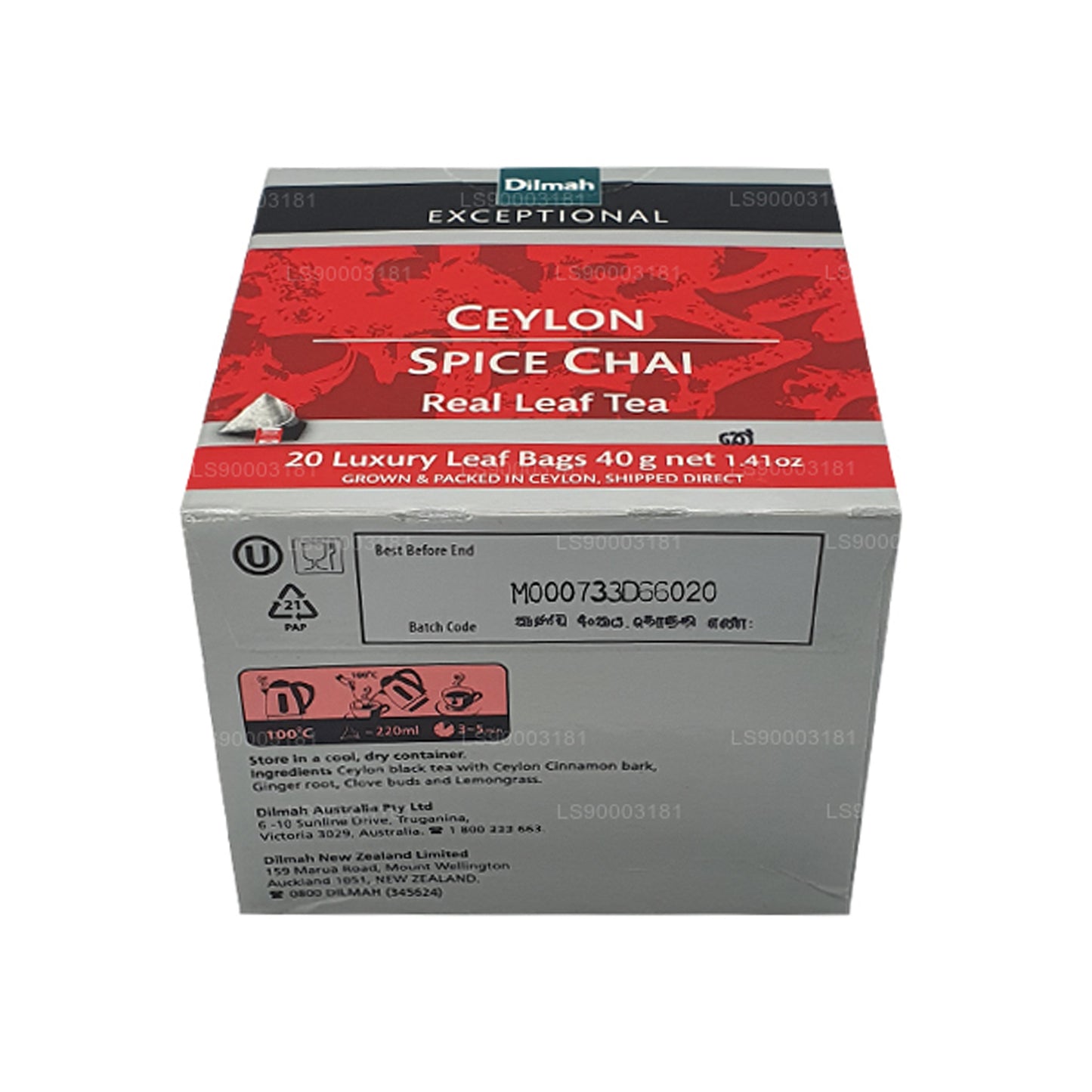 Dilmah Exceptional Ceylon Spice Chai (40 g) 20 Teebeutel