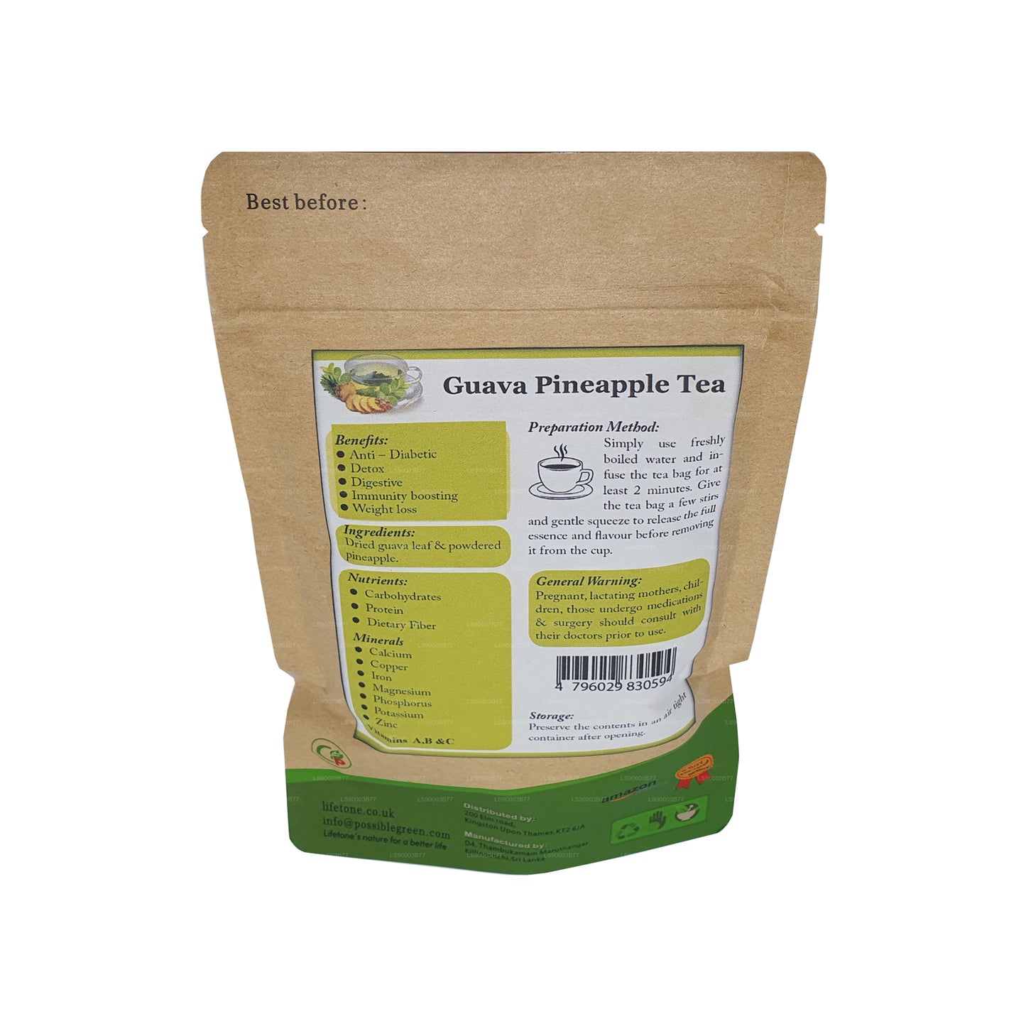 Lifetone Guave-Ananas-Tee (30 g) 20 Teebeutel