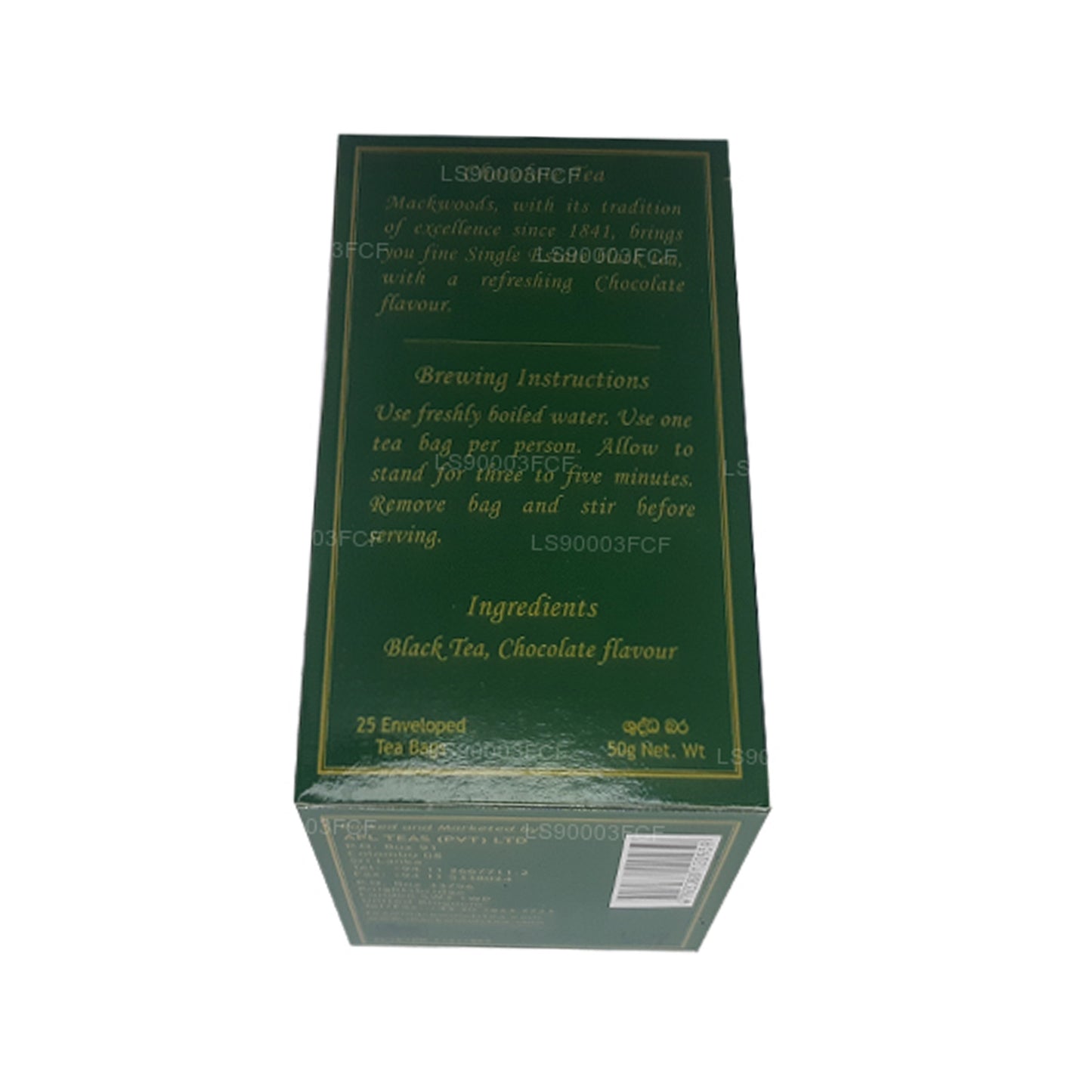 Mackwoods Single Estate Ceylon-Schwarztee mit Schokoladengeschmack (50 g), 25 Teebeutel
