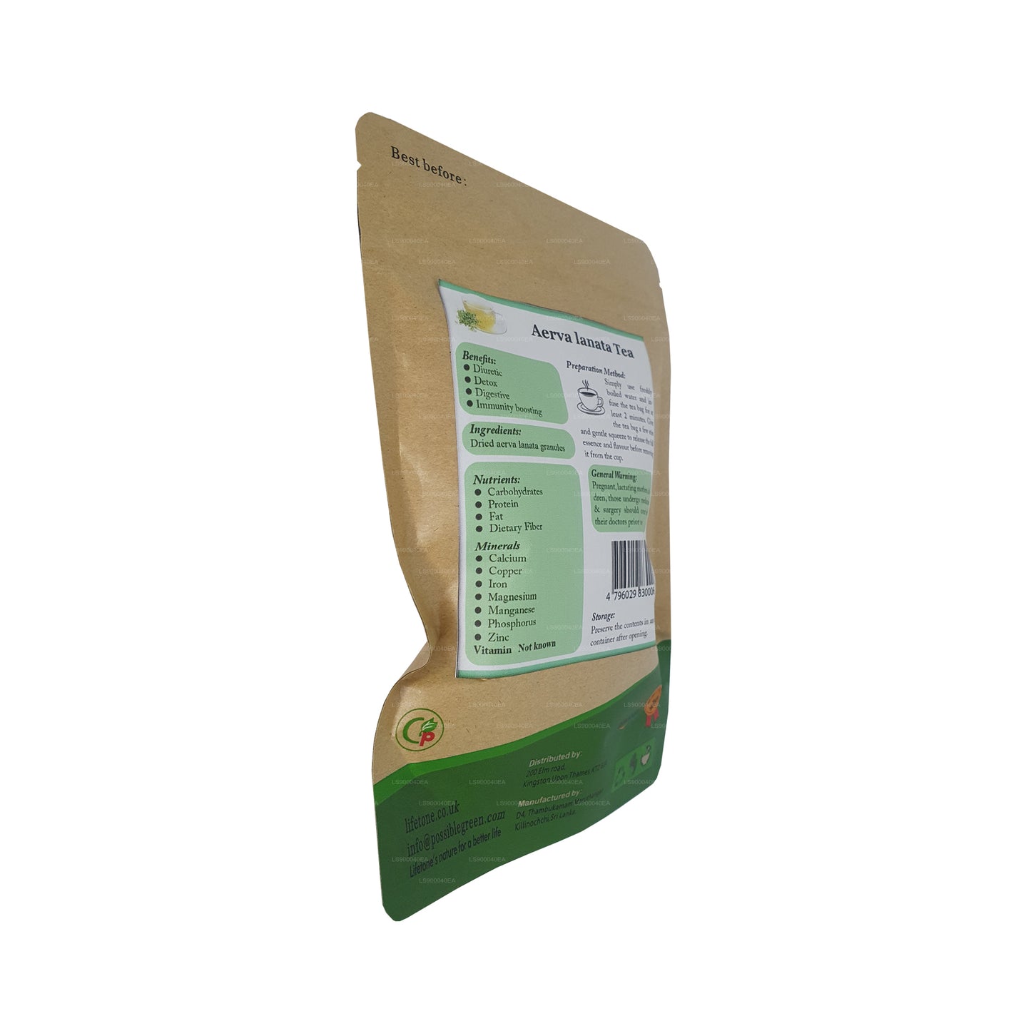 Lifetone (Polpala, Bergknötergras) Aerva Lanata (30 g) 20 Teebeutel