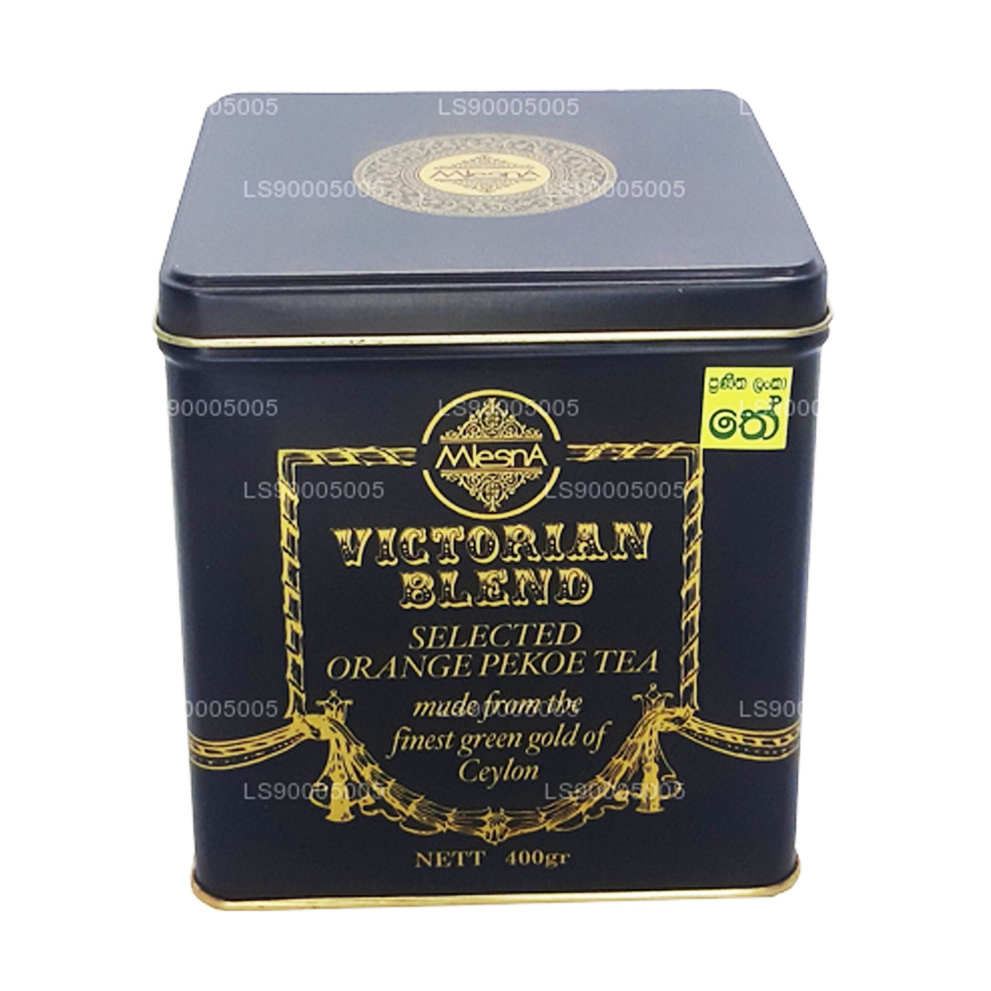 Mlesna Victorian Blend OP Leaf Teedose aus schwarzem Metall
