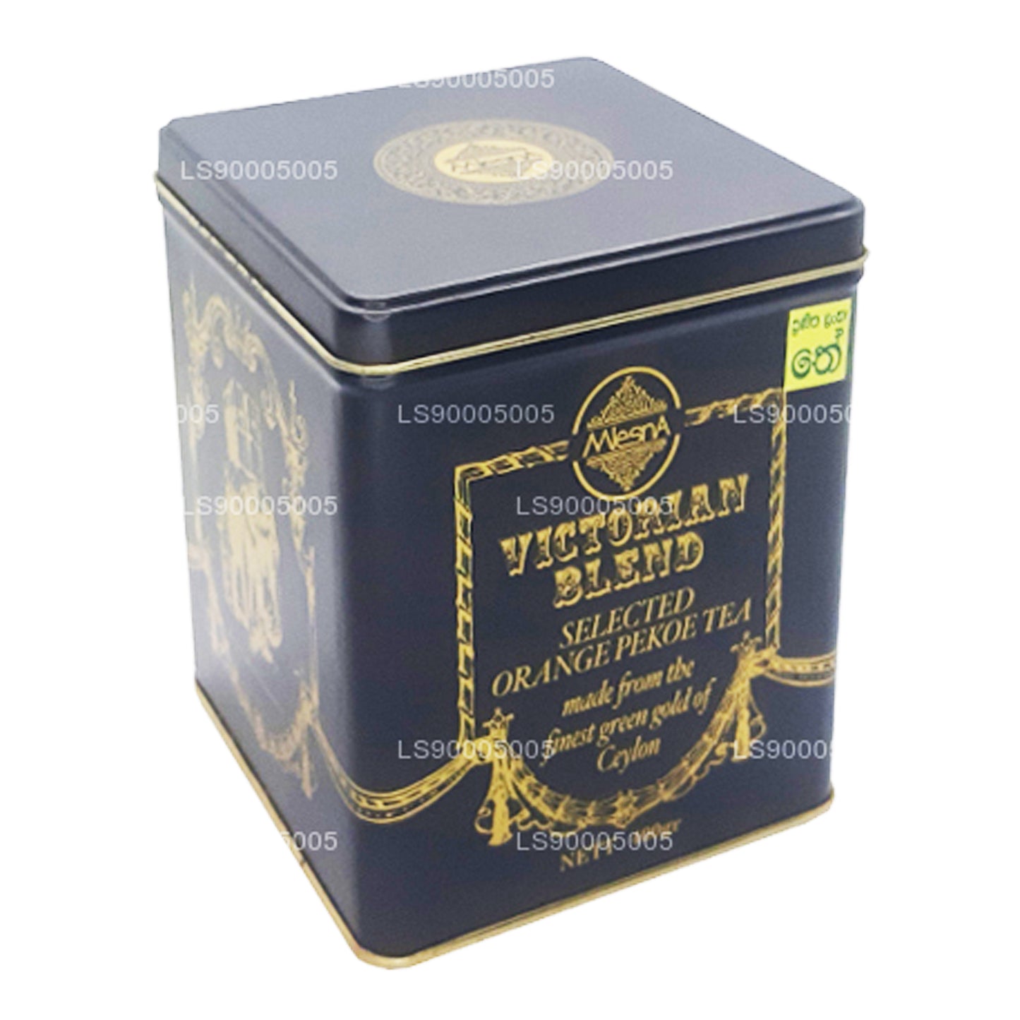 Mlesna Victorian Blend OP Leaf Teedose aus schwarzem Metall