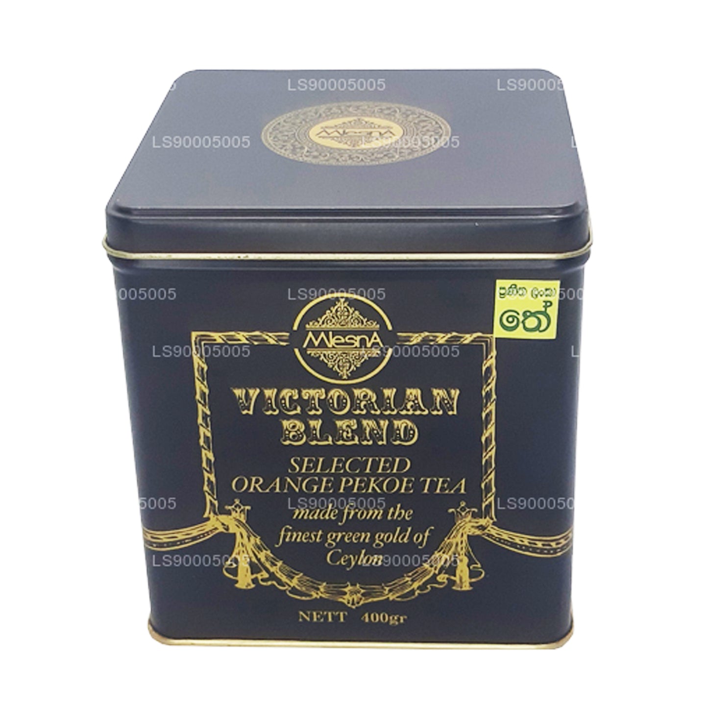 Mlesna Victorian Blend OP Leaf Teedose aus schwarzem Metall