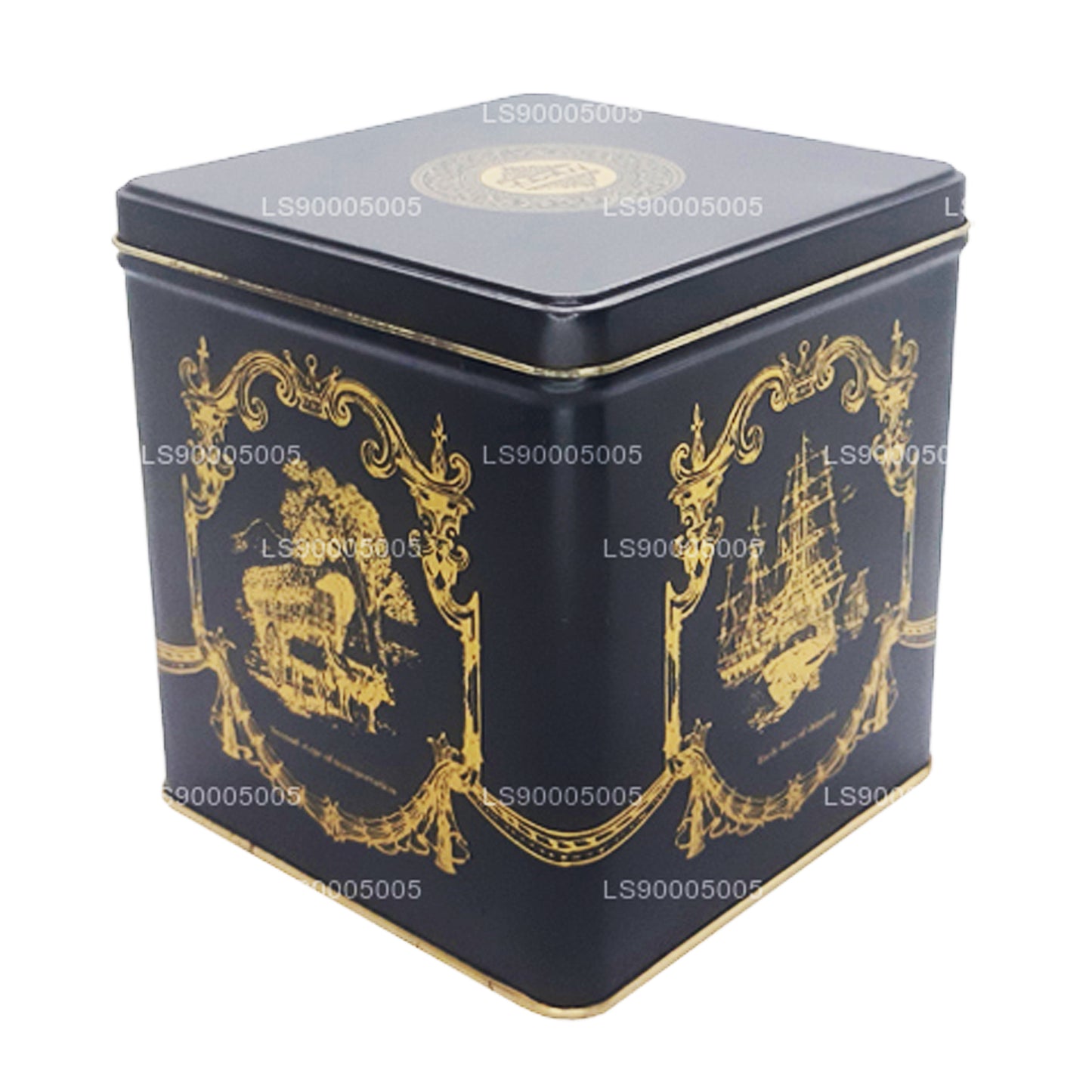 Mlesna Victorian Blend OP Leaf Teedose aus schwarzem Metall