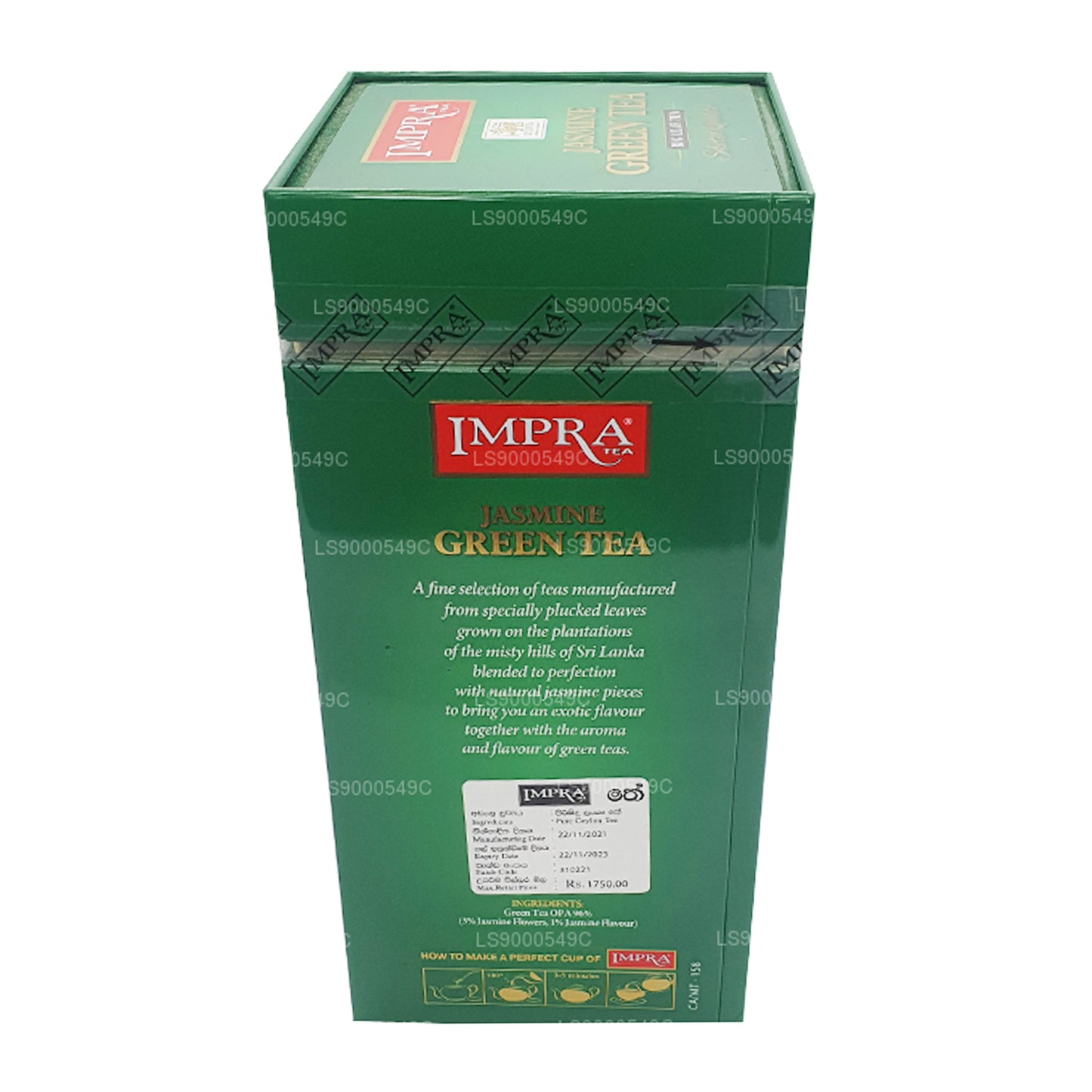 Impra Jasmin Grüntee Big Leaf (200 g) Meatal Caddy