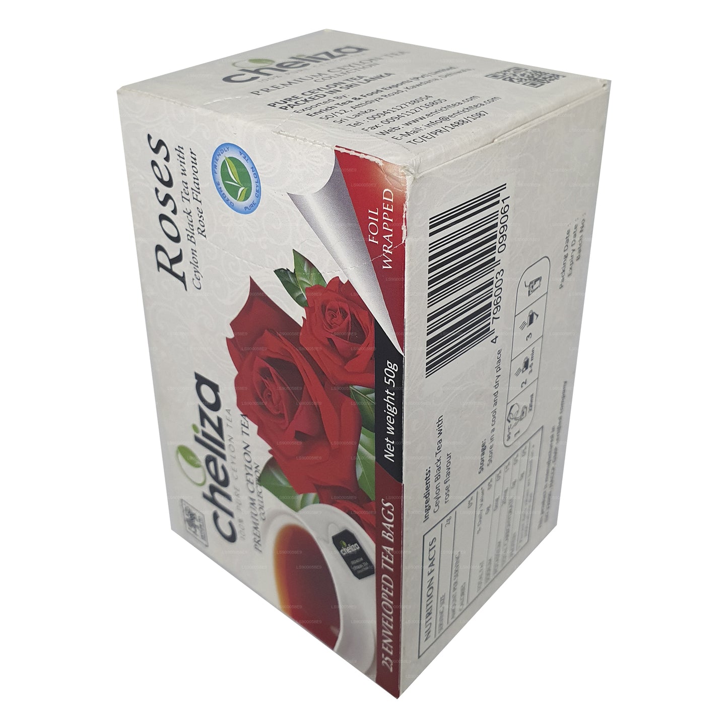 Cheliza Ceylon Schwarztee mit Rosengeschmack (50g) 25 Teebeutel