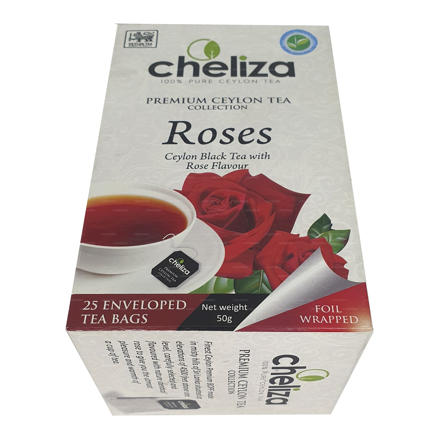 Cheliza Ceylon Schwarztee mit Rosengeschmack (50g) 25 Teebeutel