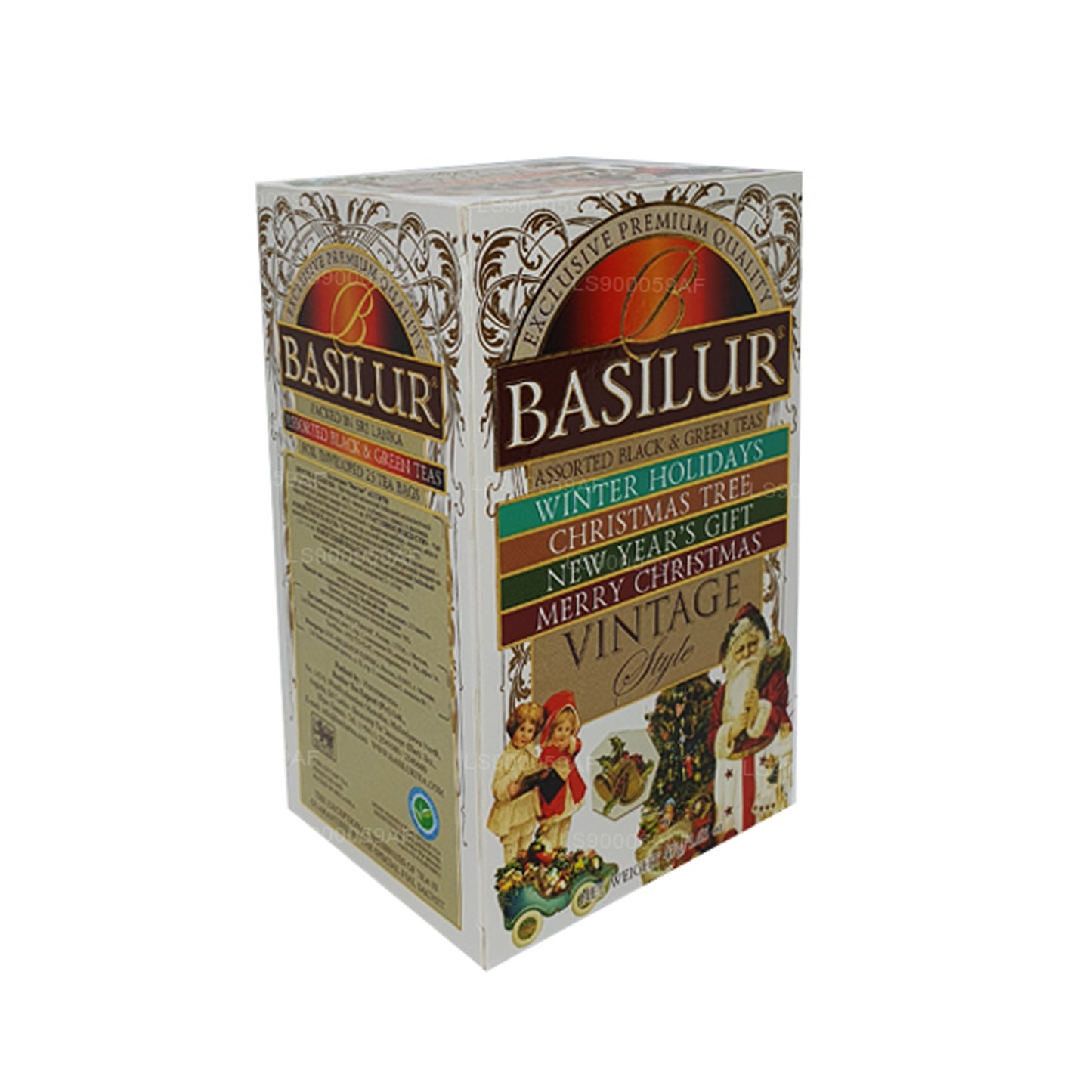 Basilur Tees im Vintage-Stil, verschiedene Schwarz- und Grüntees (47 g), 25 Teebeutel