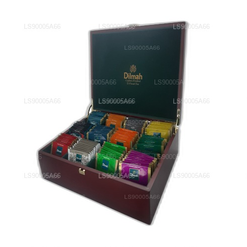 Dilmah Luxury Presenter aus Holz mit Deckel (12 Sorten)