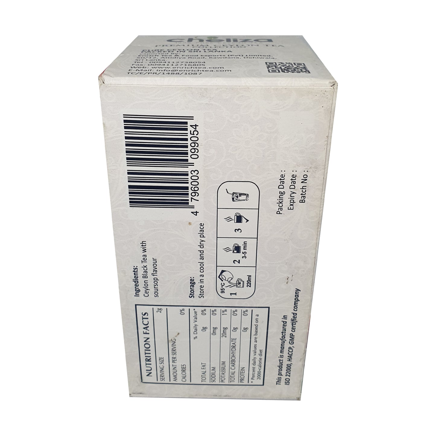 Cheliza Ceylon Schwarztee mit Soursop-Geschmack (50 g) 25 Teebeutel