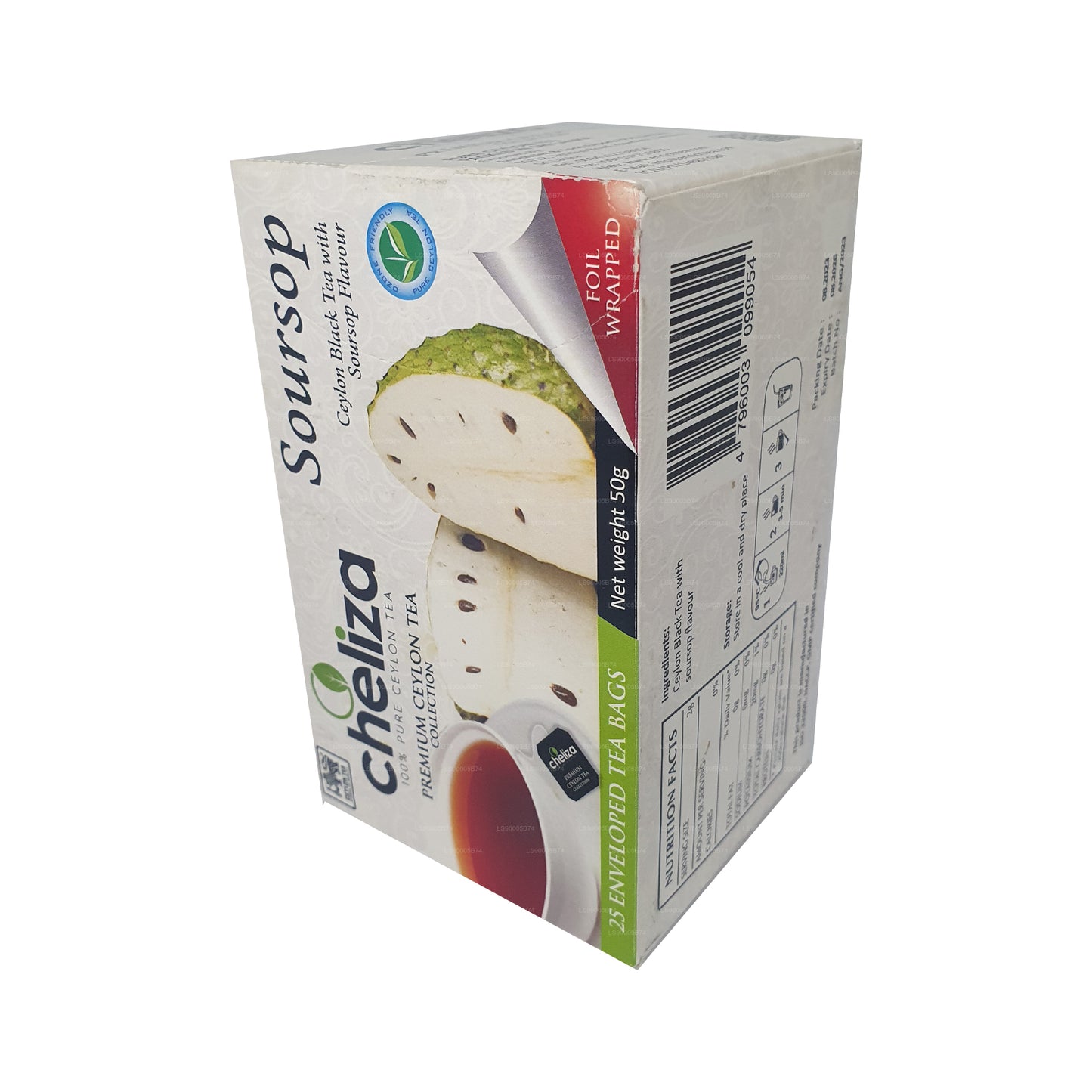 Cheliza Ceylon Schwarztee mit Soursop-Geschmack (50 g) 25 Teebeutel