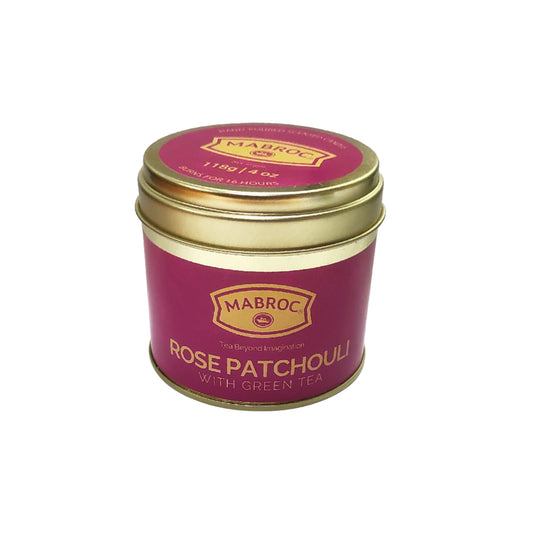 Mabroc Duftkerze im Döschen – Rose, Patschuli und Grüner Tee (118g)
