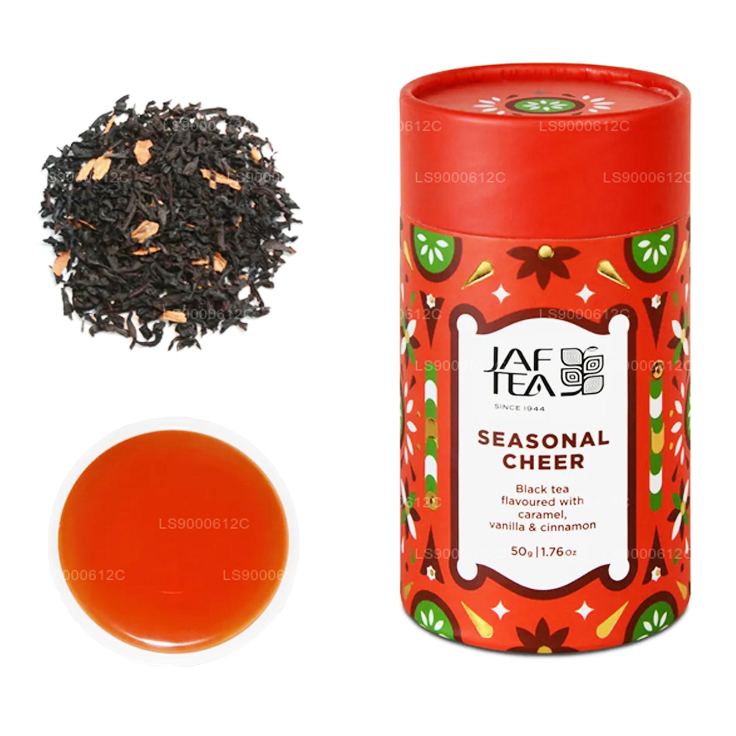 Jaf Tea Seasonal Cheer - Schwarztee mit Karamell-, Vanille- und Zimtgeschmack (50 g)