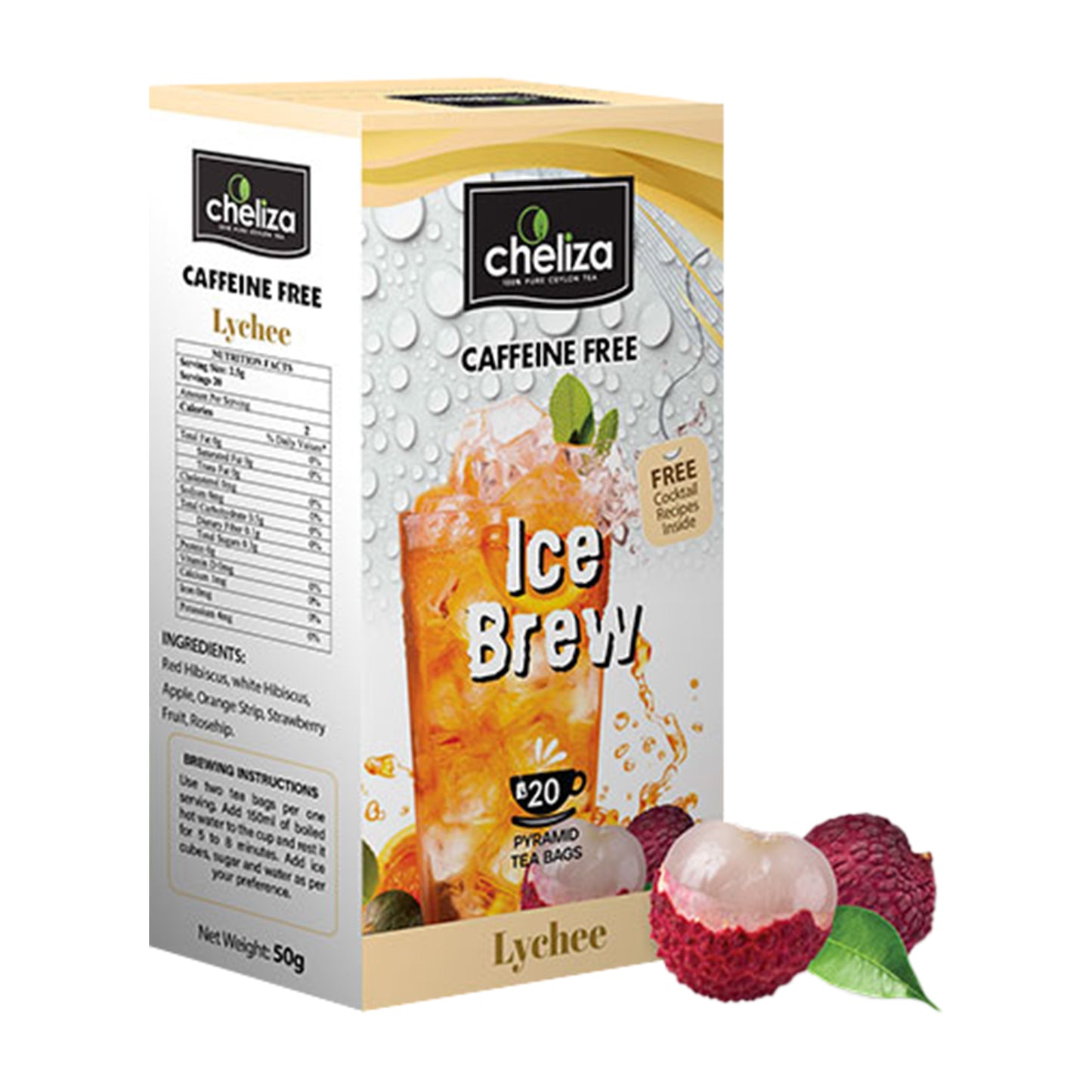 Cheliza Ice Brew Tee mit Litschigeschmack (50 g) 20 Teebeutel