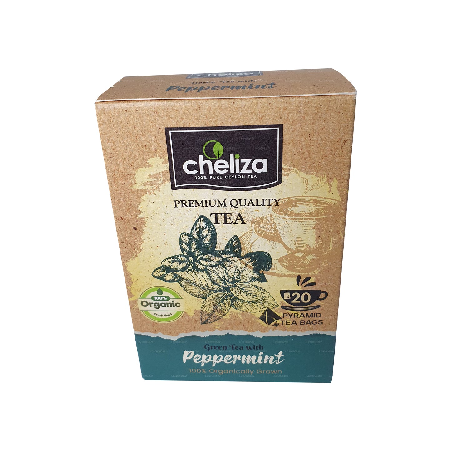 Cheliza Schwarzer Tee mit Pfefferminze (50g) 20 Teebeutel