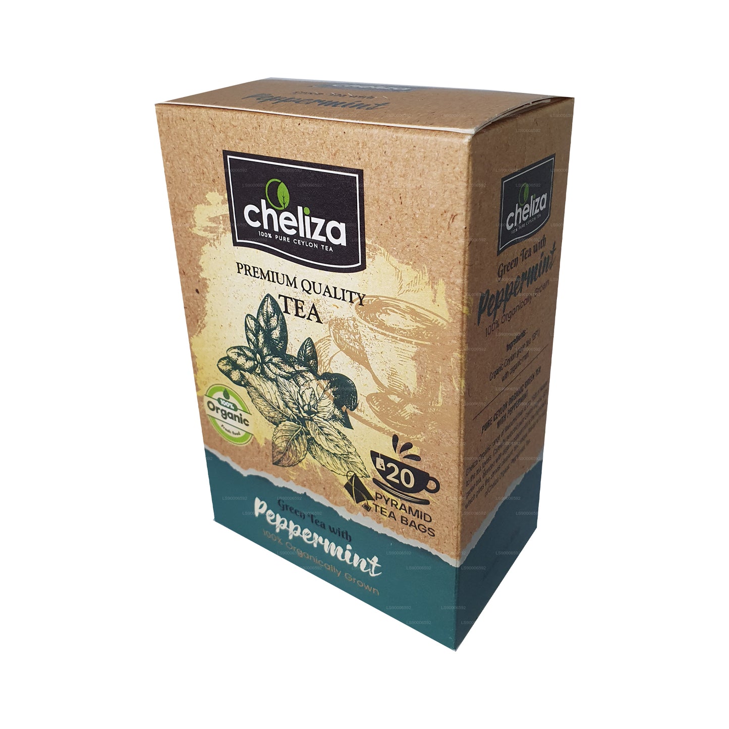 Cheliza Schwarzer Tee mit Pfefferminze (50g) 20 Teebeutel