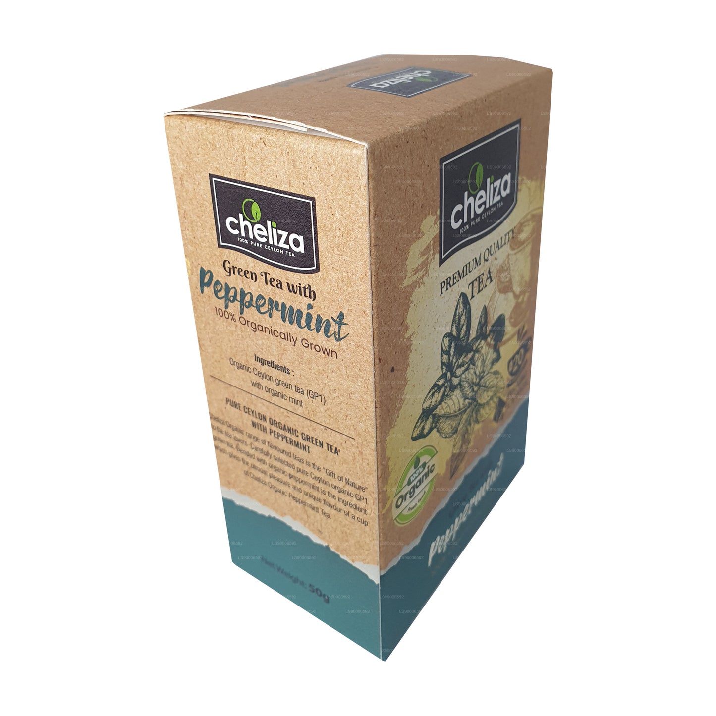 Cheliza Schwarzer Tee mit Pfefferminze (50g) 20 Teebeutel