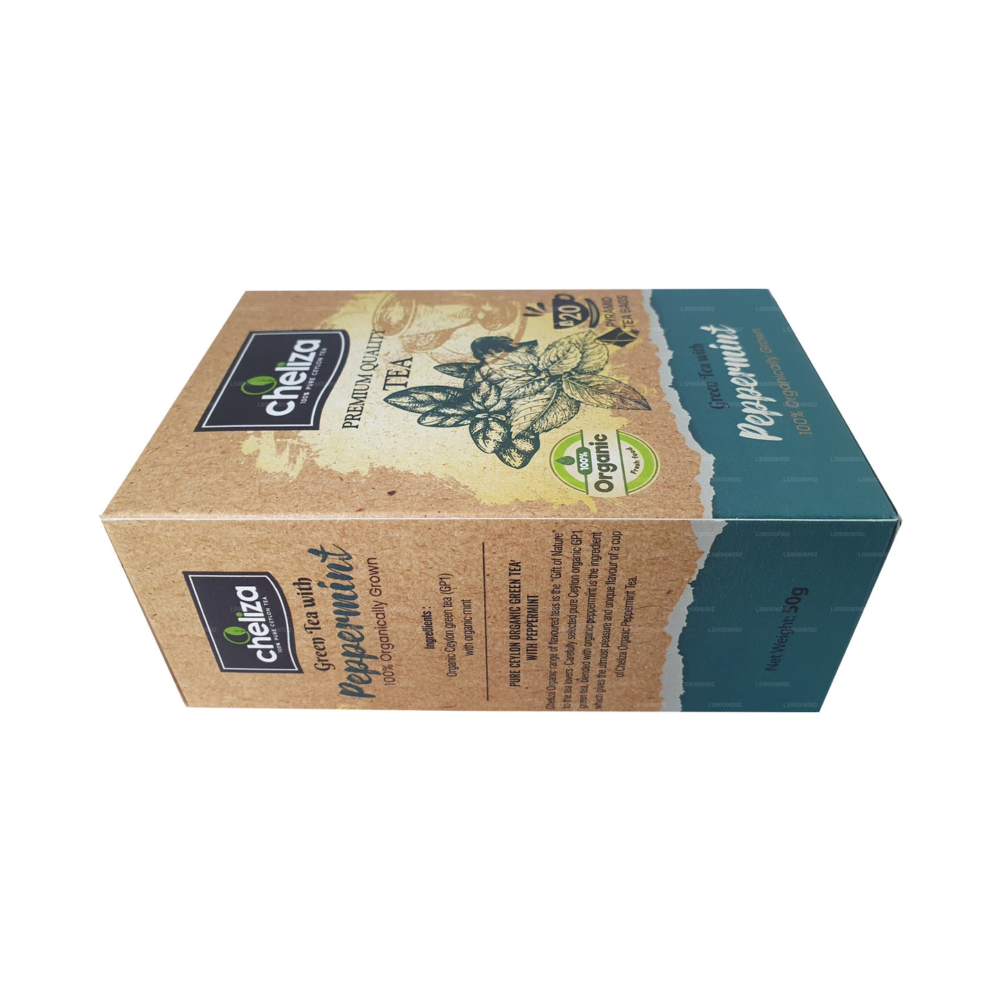 Cheliza Schwarzer Tee mit Pfefferminze (50g) 20 Teebeutel