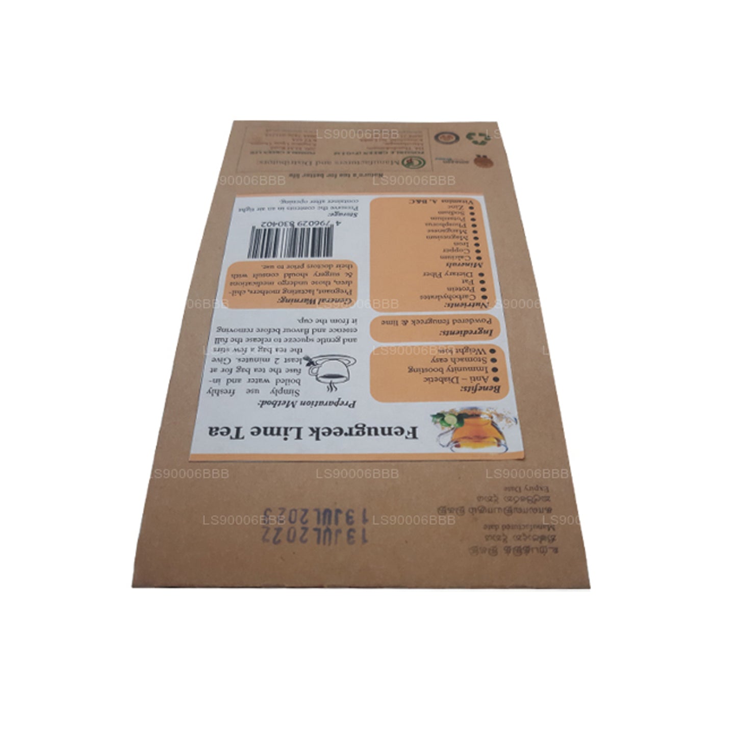 Lifetone Bockshornklee-Limetten-Tee (40 g) 20 Teebeutel